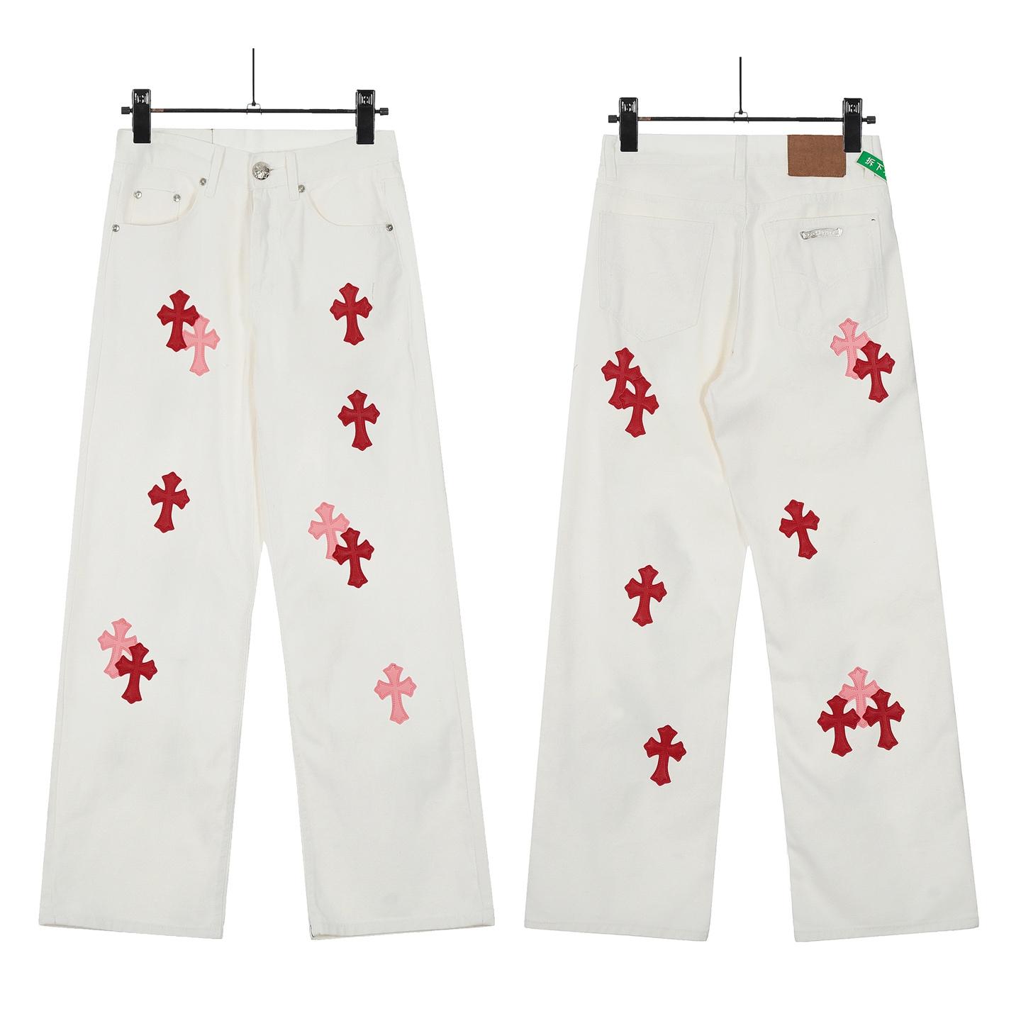 Chrome Hearts Cross Patch Jeans - FashionPlug