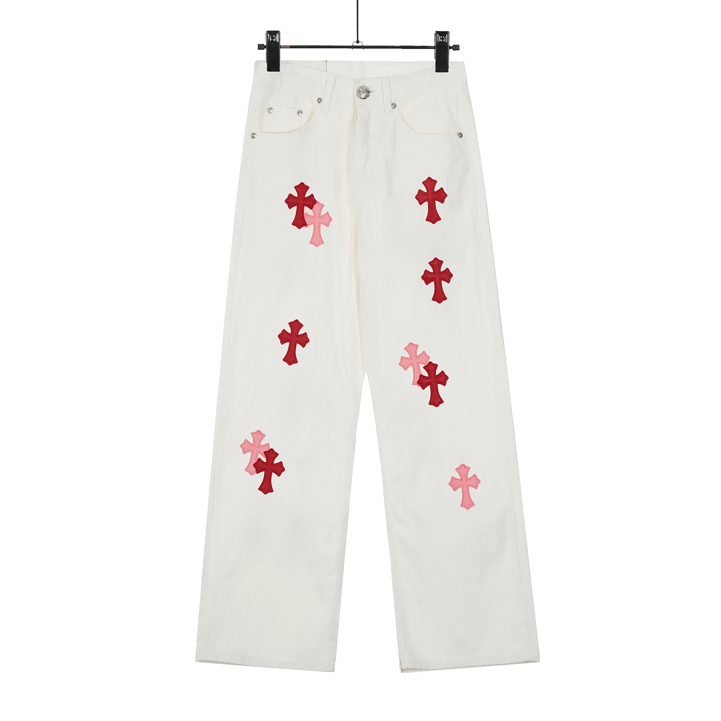 Chrome Hearts Cross Patch Jeans - FashionPlug