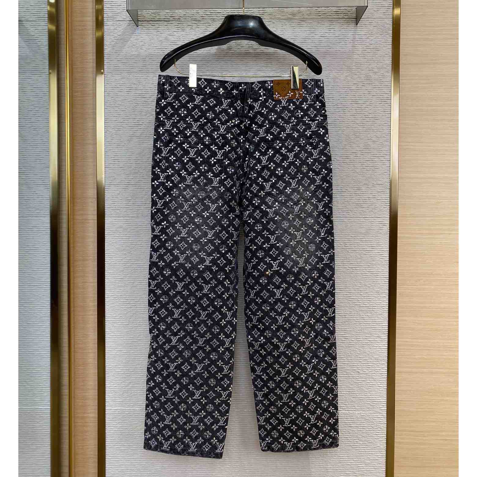 Louis Vuitton Embroidered Monogram Baggy Denim Pants   1ABY8N - FashionPlug