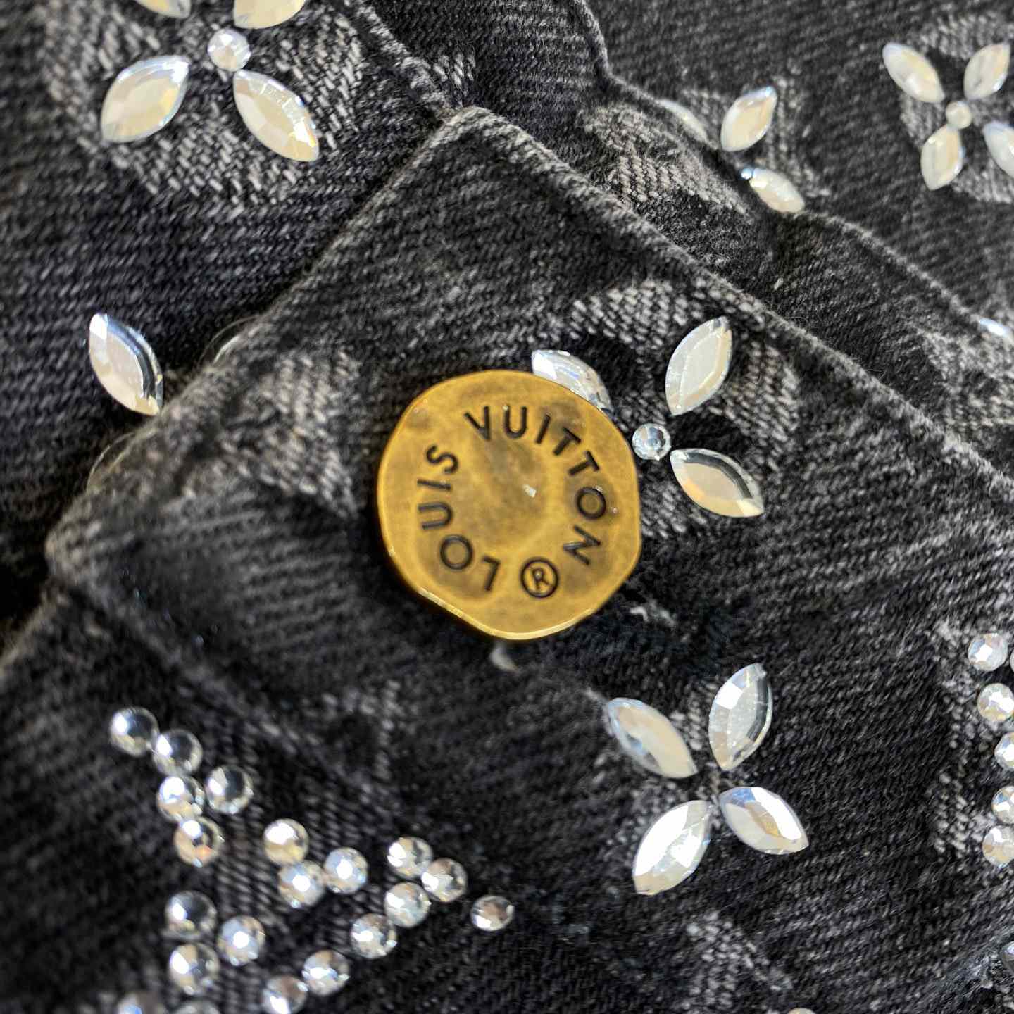 Louis Vuitton Embroidered Monogram Baggy Denim Pants   1ABY8N - FashionPlug