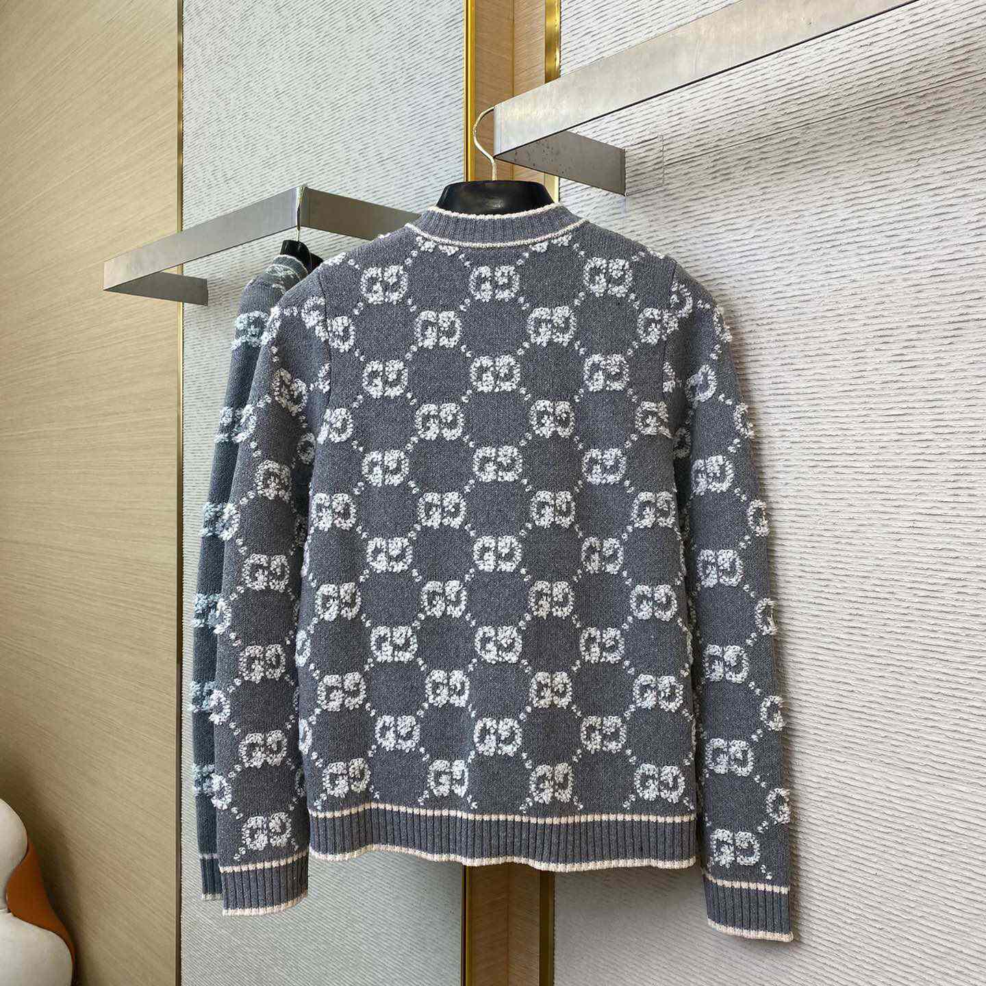 Gucci GG Wool Bouclé Jacquard Cardigan - FashionPlug