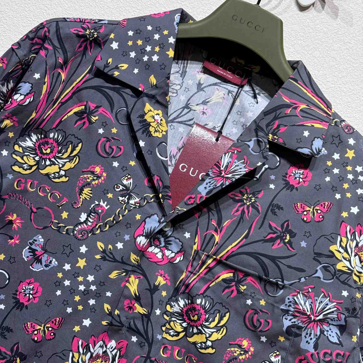 Gucci Punk Floral-print Cotton Shirt - FashionPlug