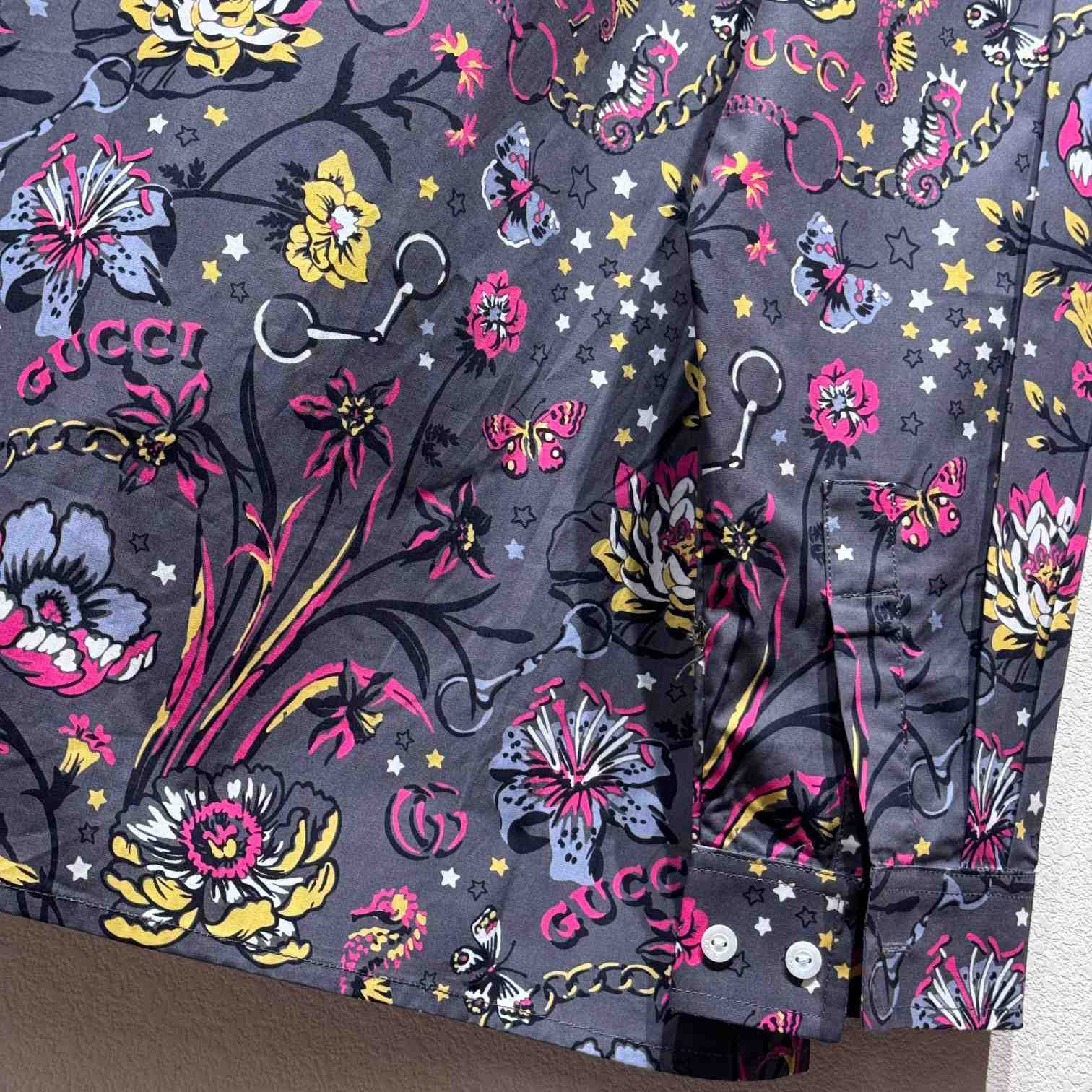 Gucci Punk Floral-print Cotton Shirt - FashionPlug