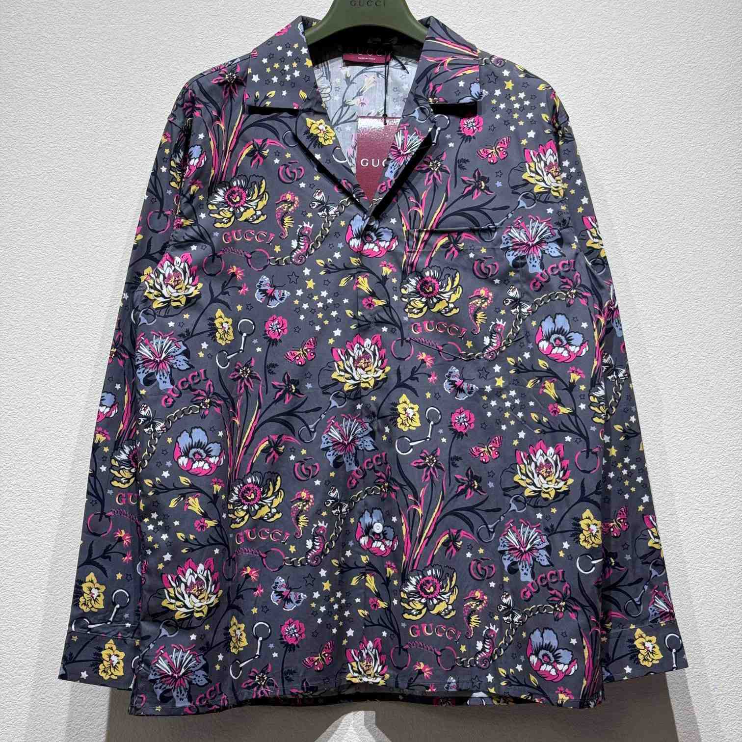 Gucci Punk Floral-print Cotton Shirt - FashionPlug