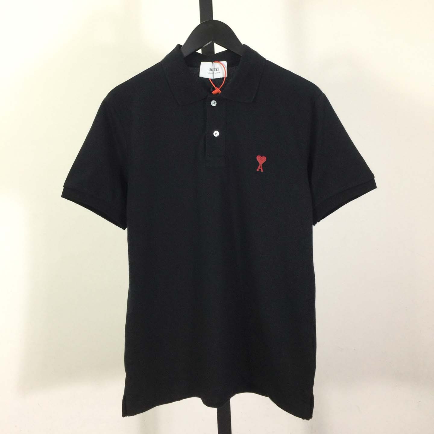 Ami Paris Ami De Coeur Embroidered Polo Shirt - FashionPlug