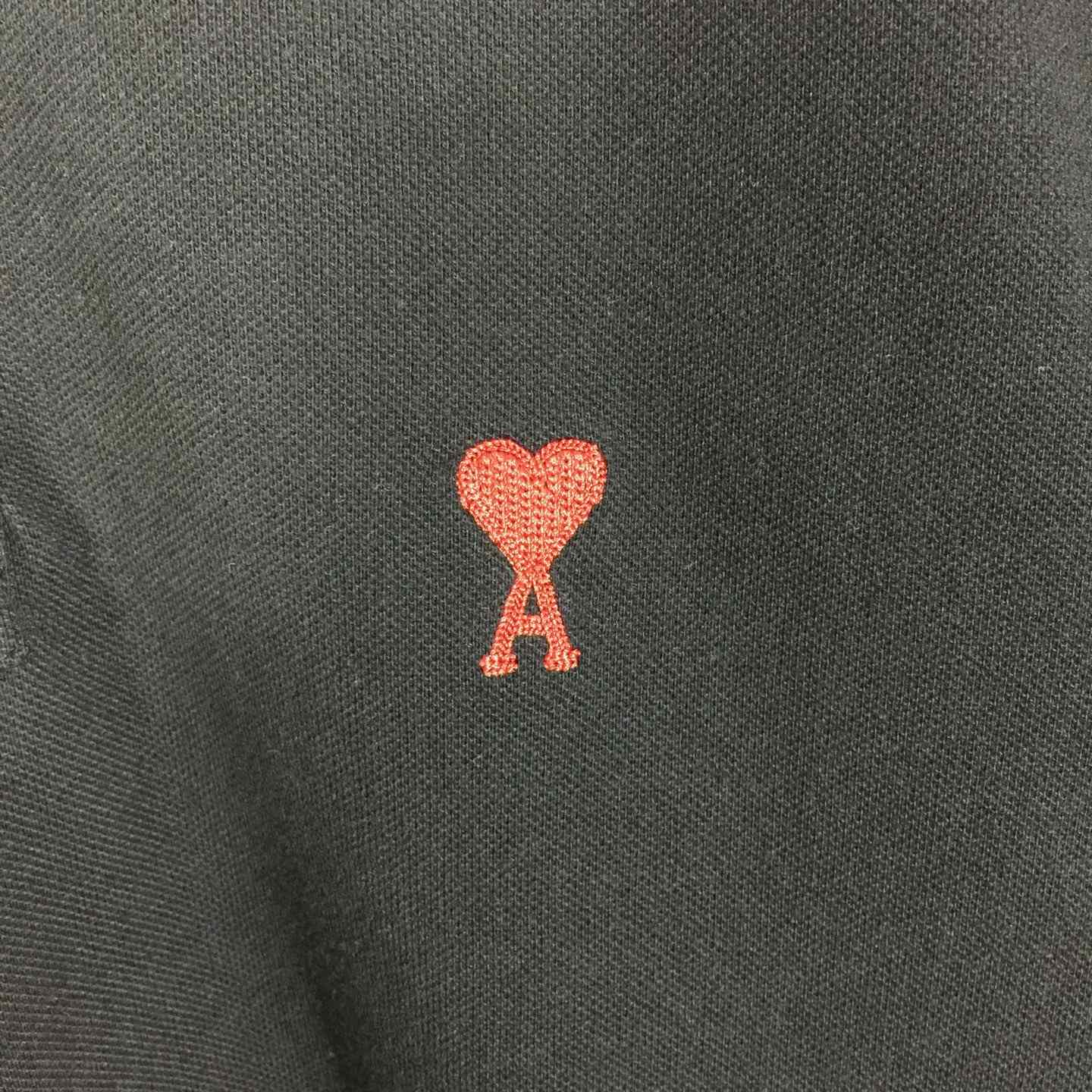 Ami Paris Ami De Coeur Embroidered Polo Shirt - FashionPlug