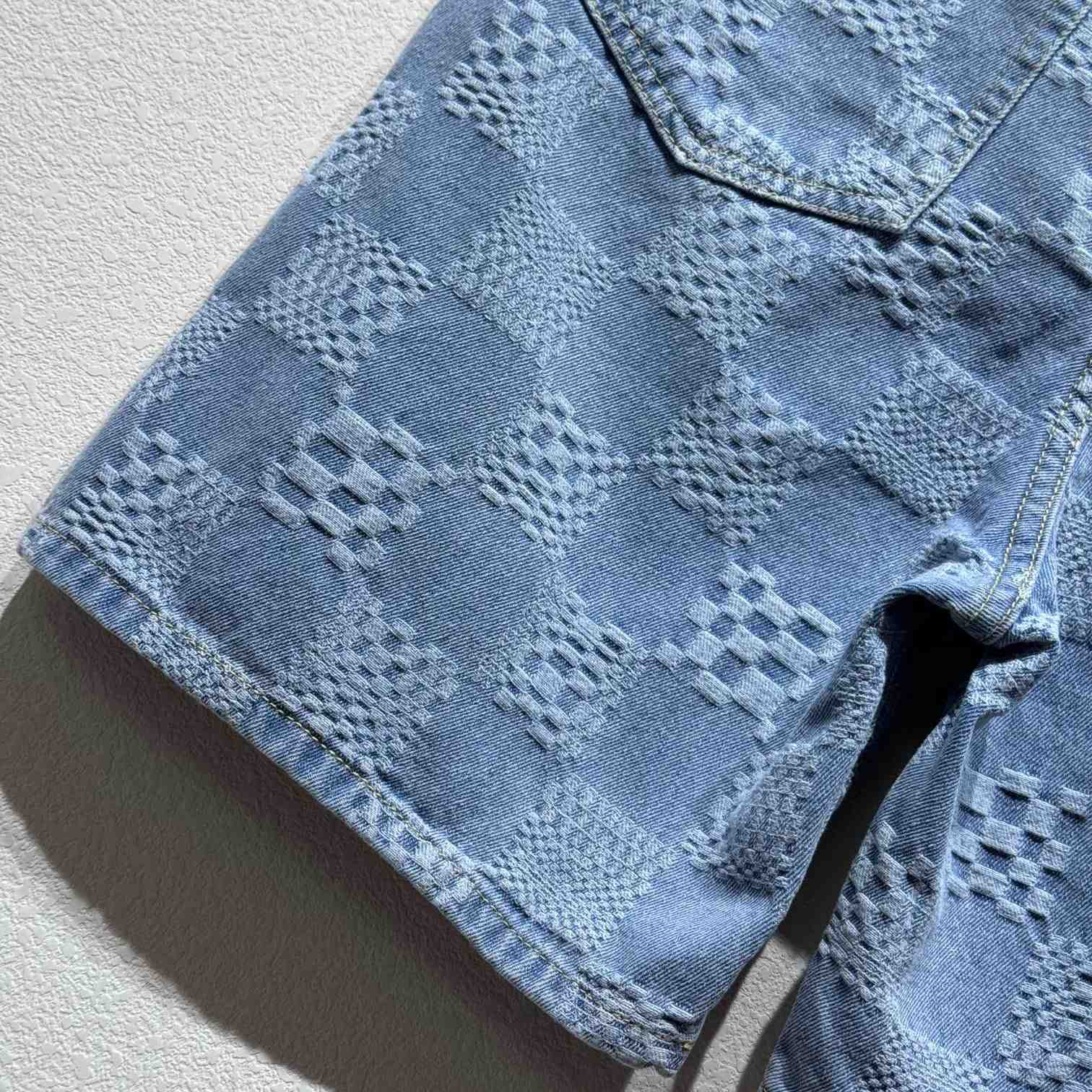 Louis Vuitton Damier Denim Shorts   - FashionPlug