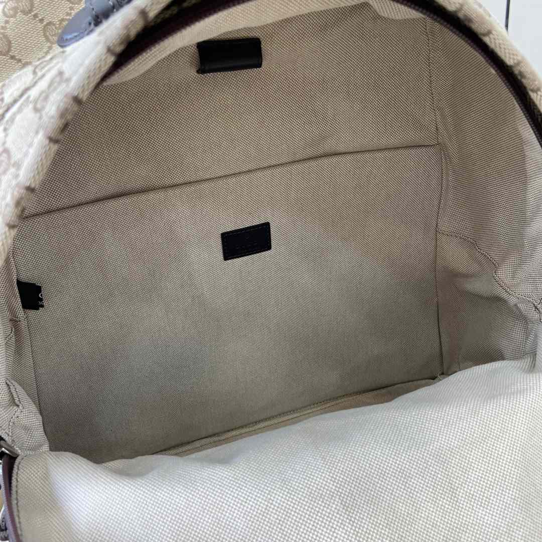 Gucci Medium GG Backpack With Web - FashionPlug