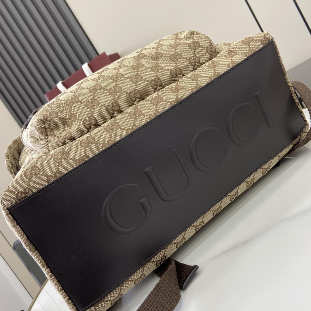 Gucci Medium GG Backpack With Web - FashionPlug