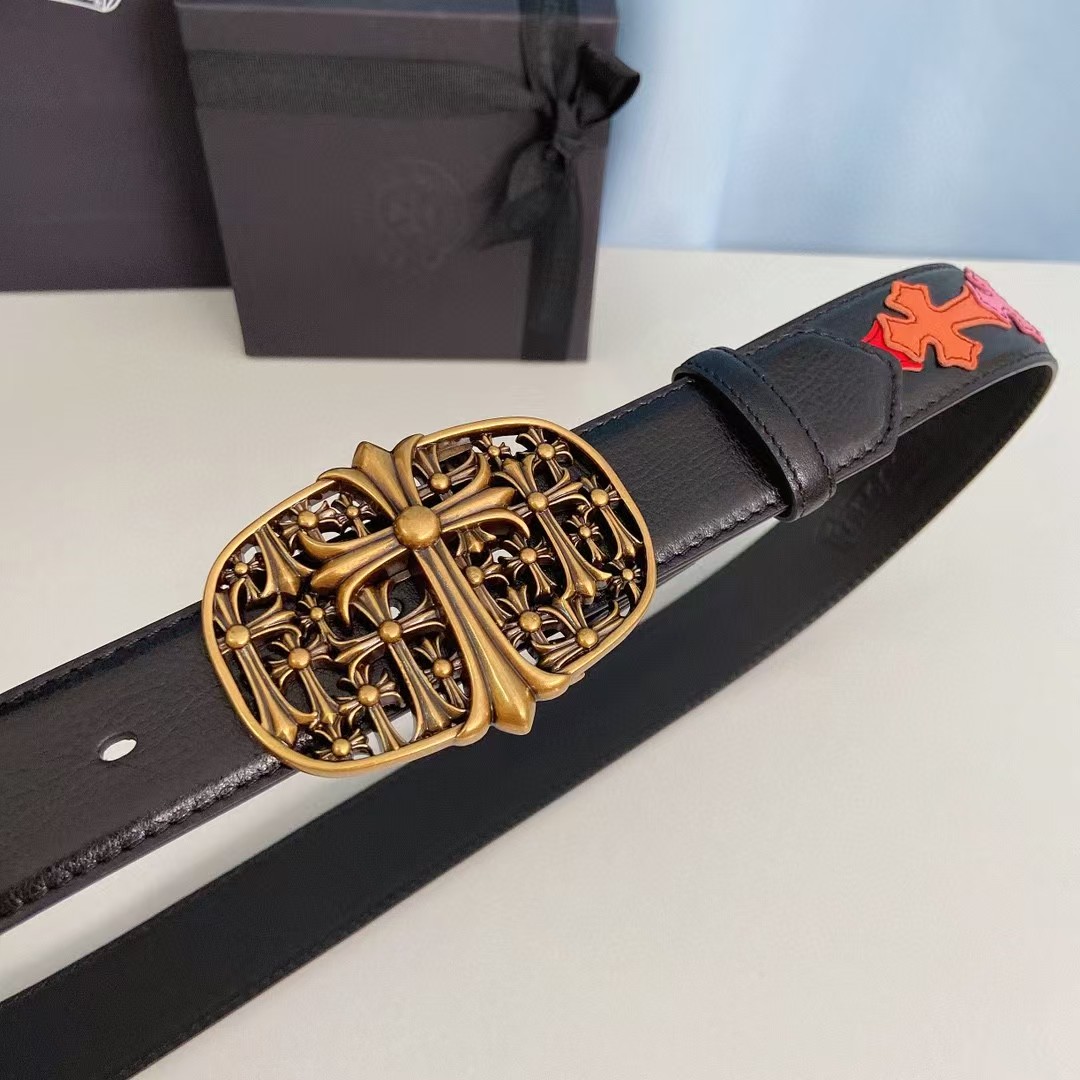 Chrome Hearts Leather Belt   - FashionPlug