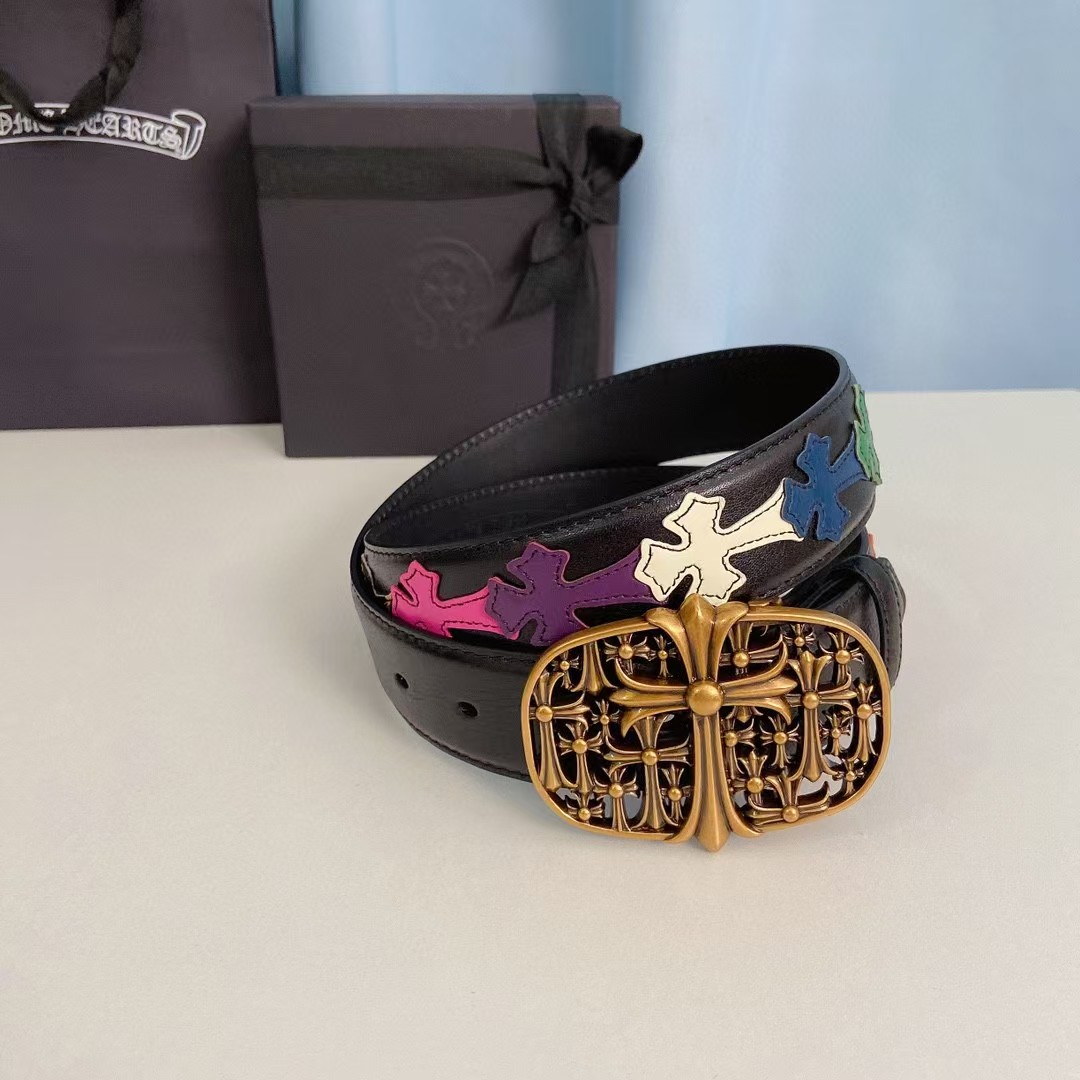 Chrome Hearts Leather Belt   - FashionPlug