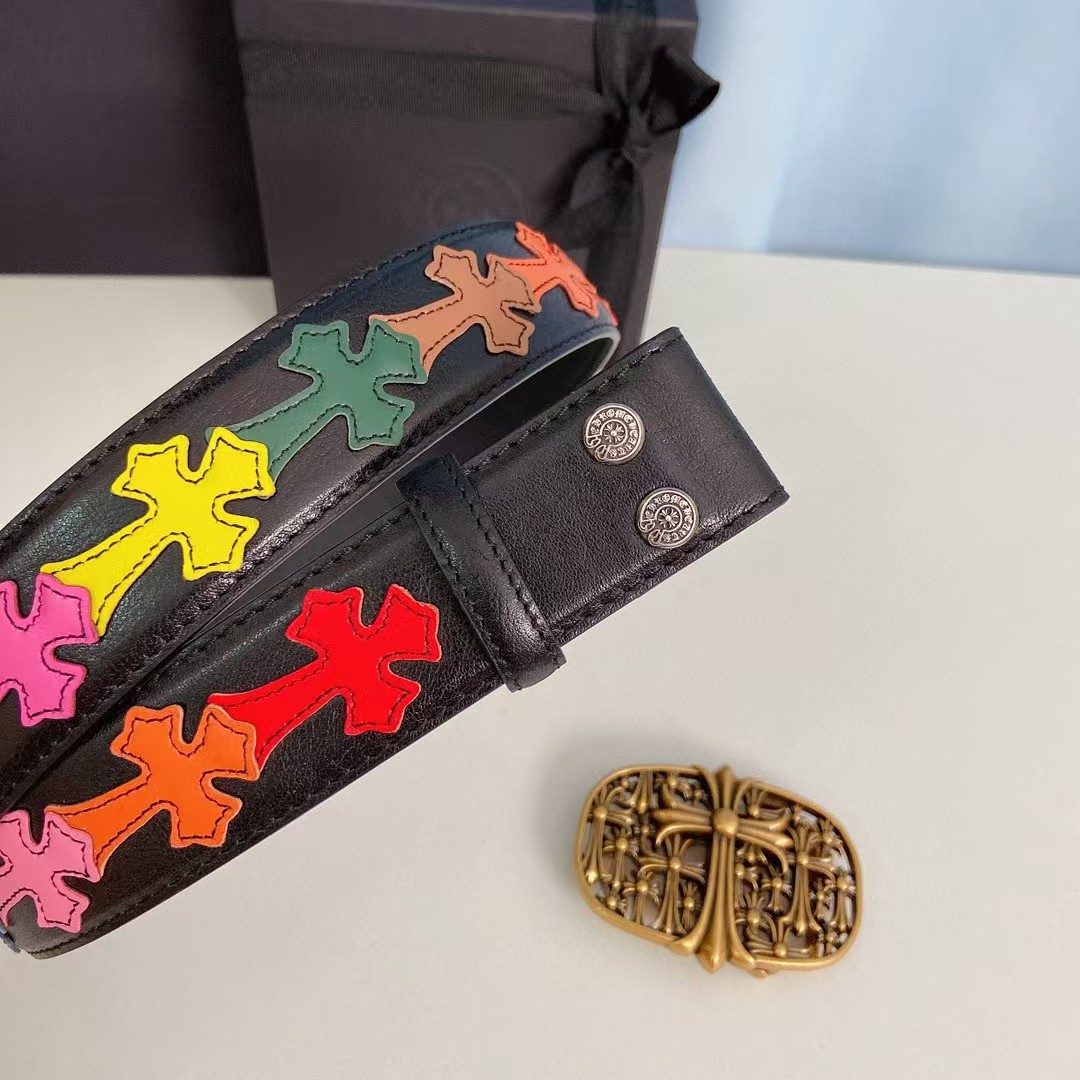 Chrome Hearts Leather Belt   - FashionPlug