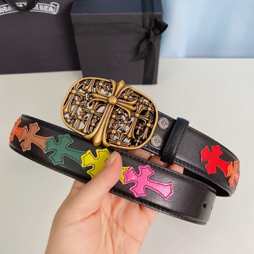 Chrome Hearts Leather Belt   - FashionPlug