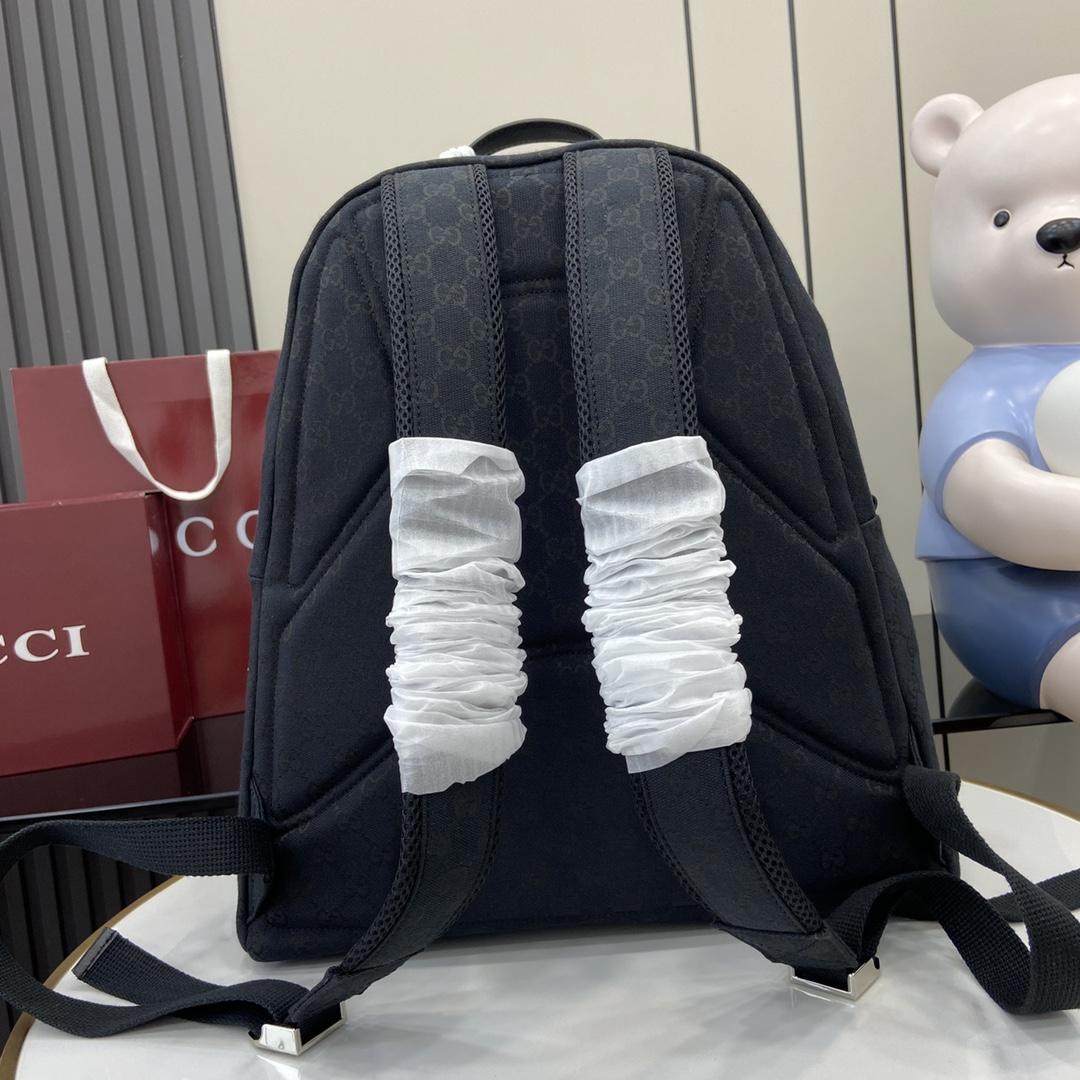 Gucci Medium GG Backpack With Web - FashionPlug