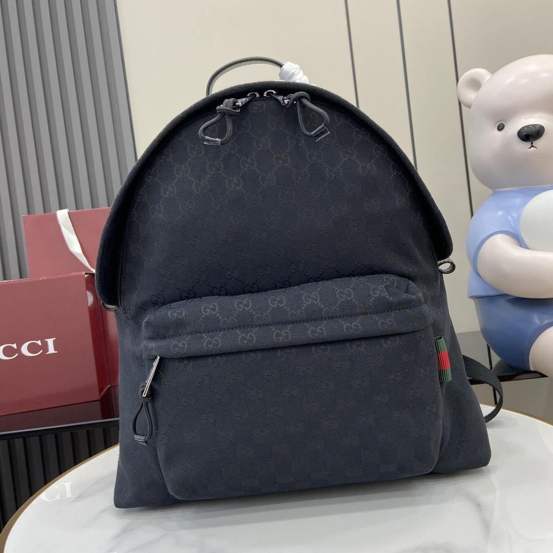 Gucci Medium GG Backpack With Web - FashionPlug