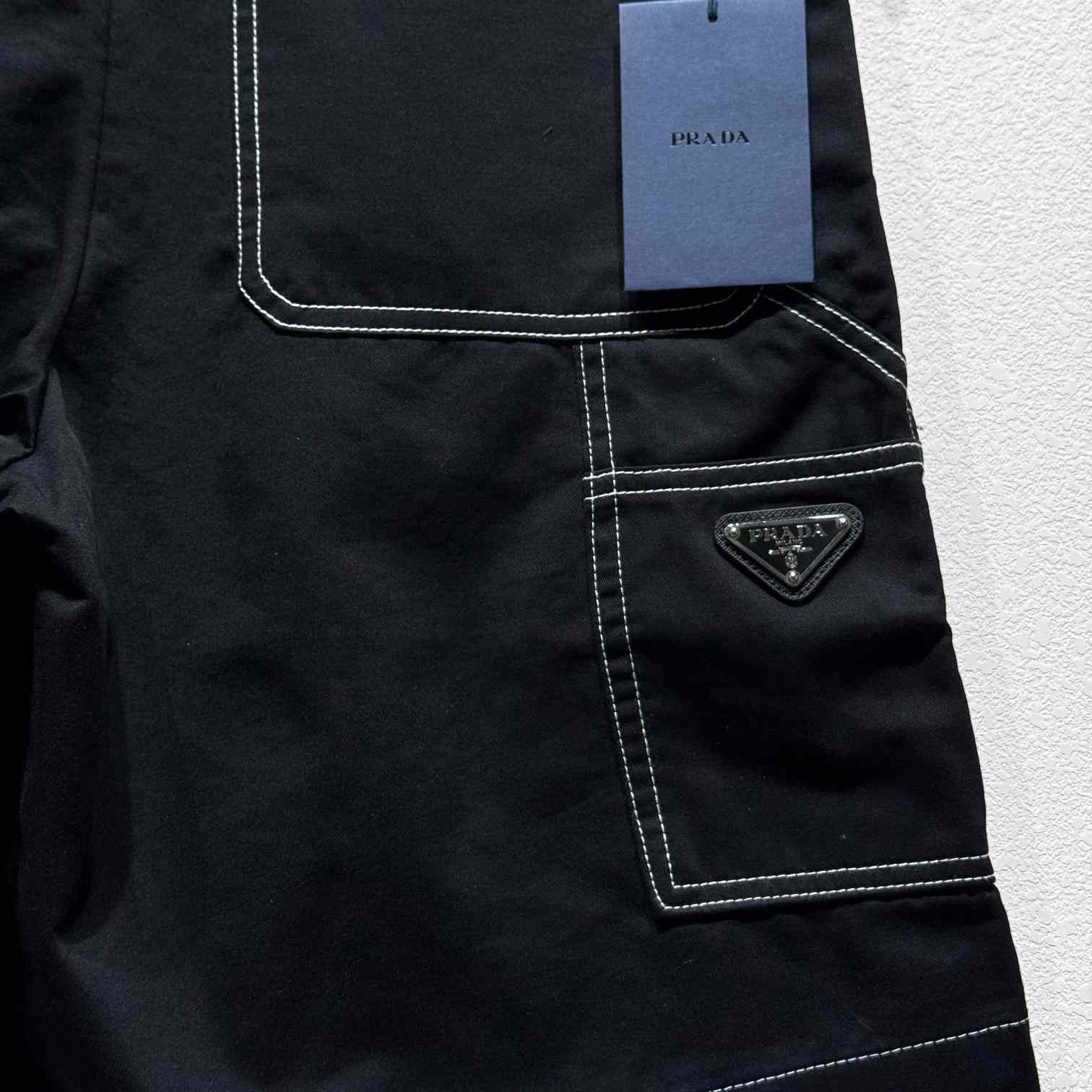 Prada Straight-leg Cotton Trousers - FashionPlug