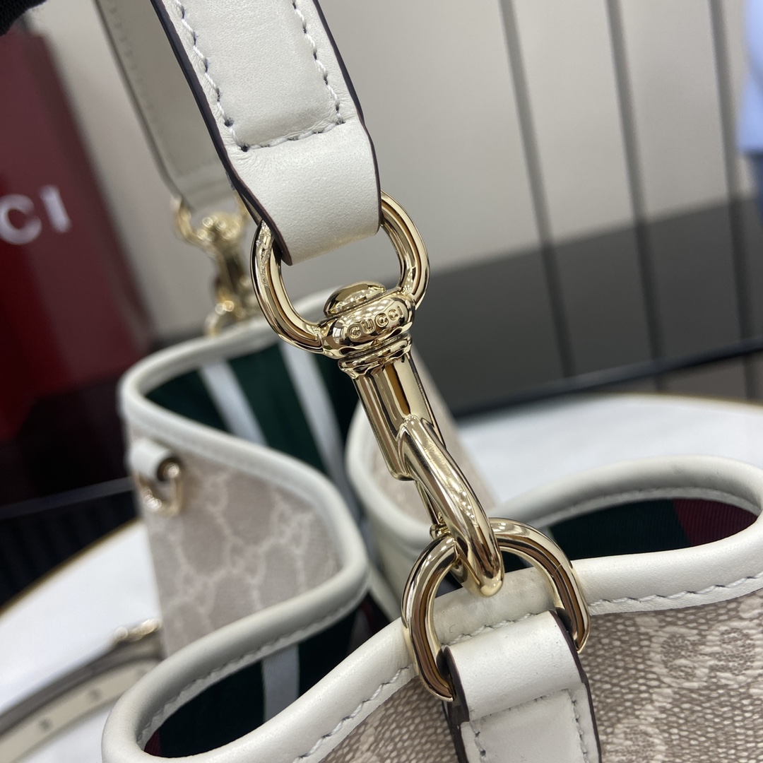 Gucci GG Emblem Mini Bucket Bag  - FashionPlug