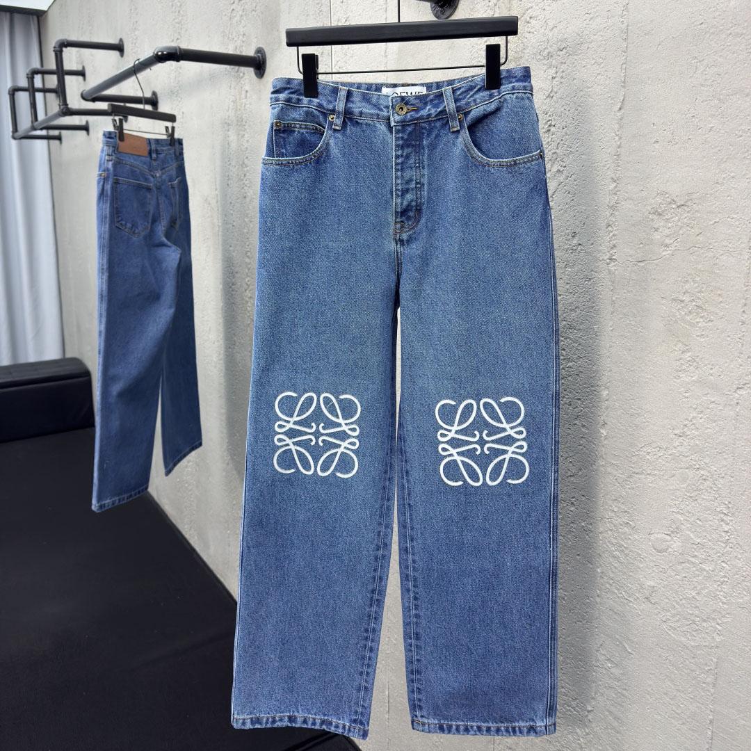 Loewe Anagram Baggy Jeans 'Blue Denim' - FashionPlug