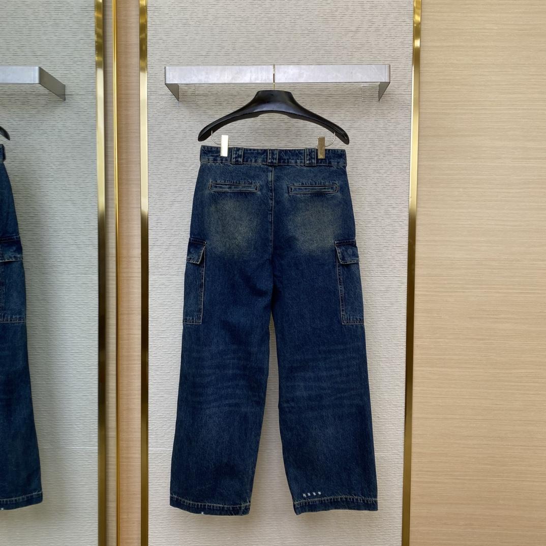 Prada Denim Cargo Jeans - FashionPlug
