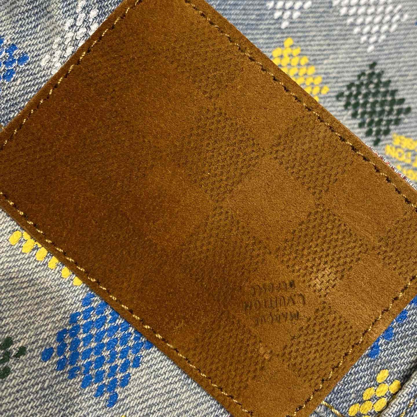 Louis Vuitton Damier Denim Wide-Leg Pants   1AHBMK - FashionPlug