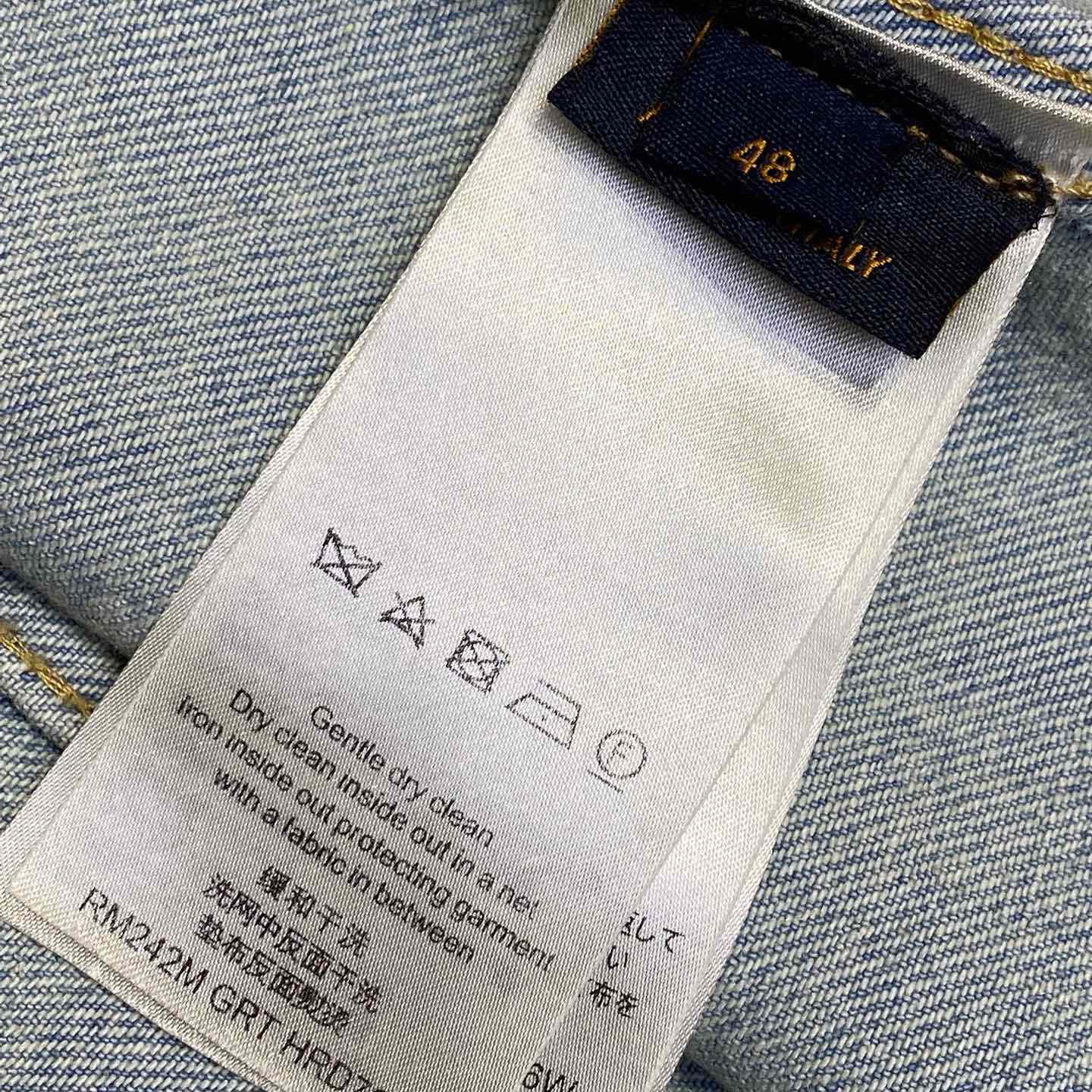Louis Vuitton Damier Denim Wide-Leg Pants   1AHBMK - FashionPlug