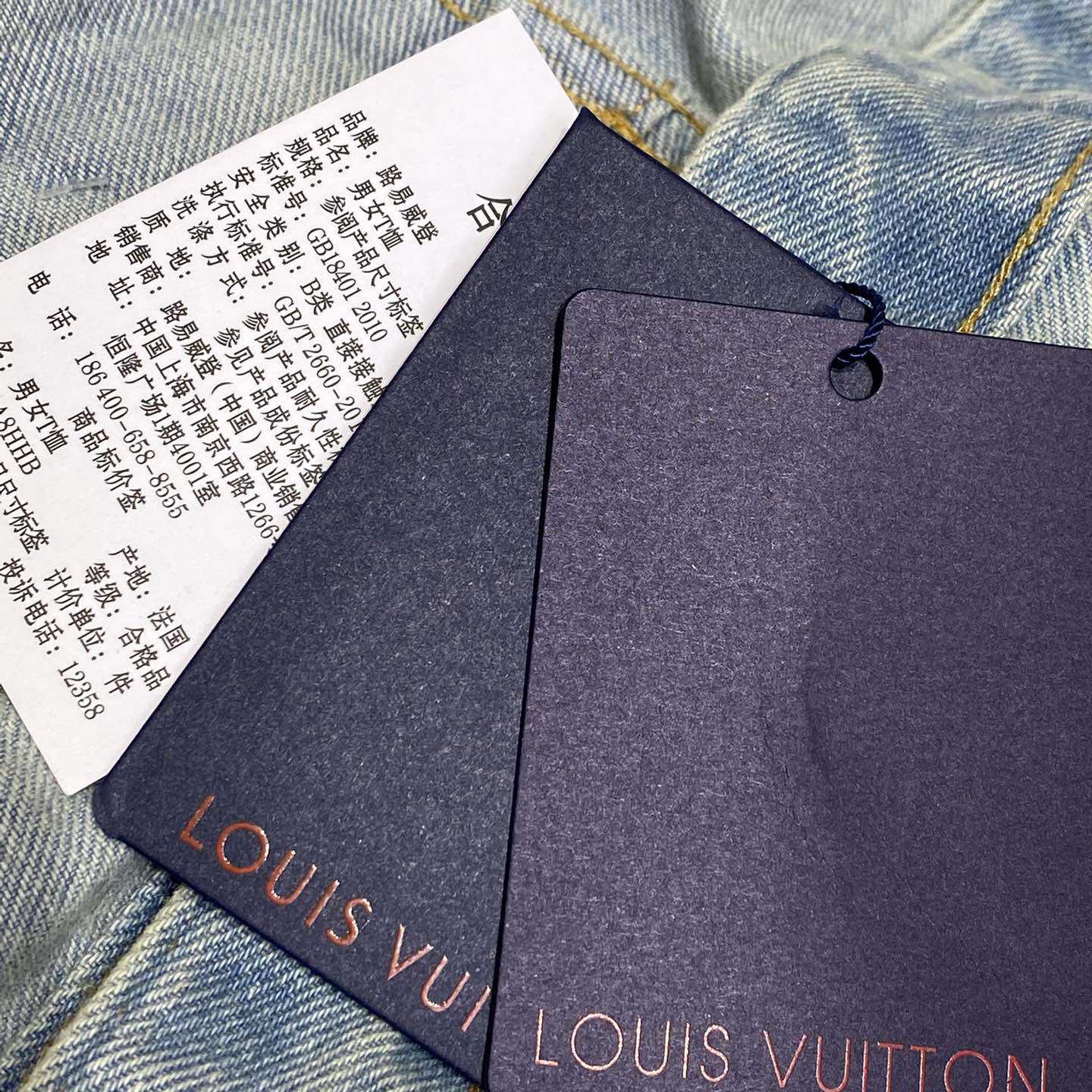 Louis Vuitton Damier Denim Wide-Leg Pants   1AHBMK - FashionPlug
