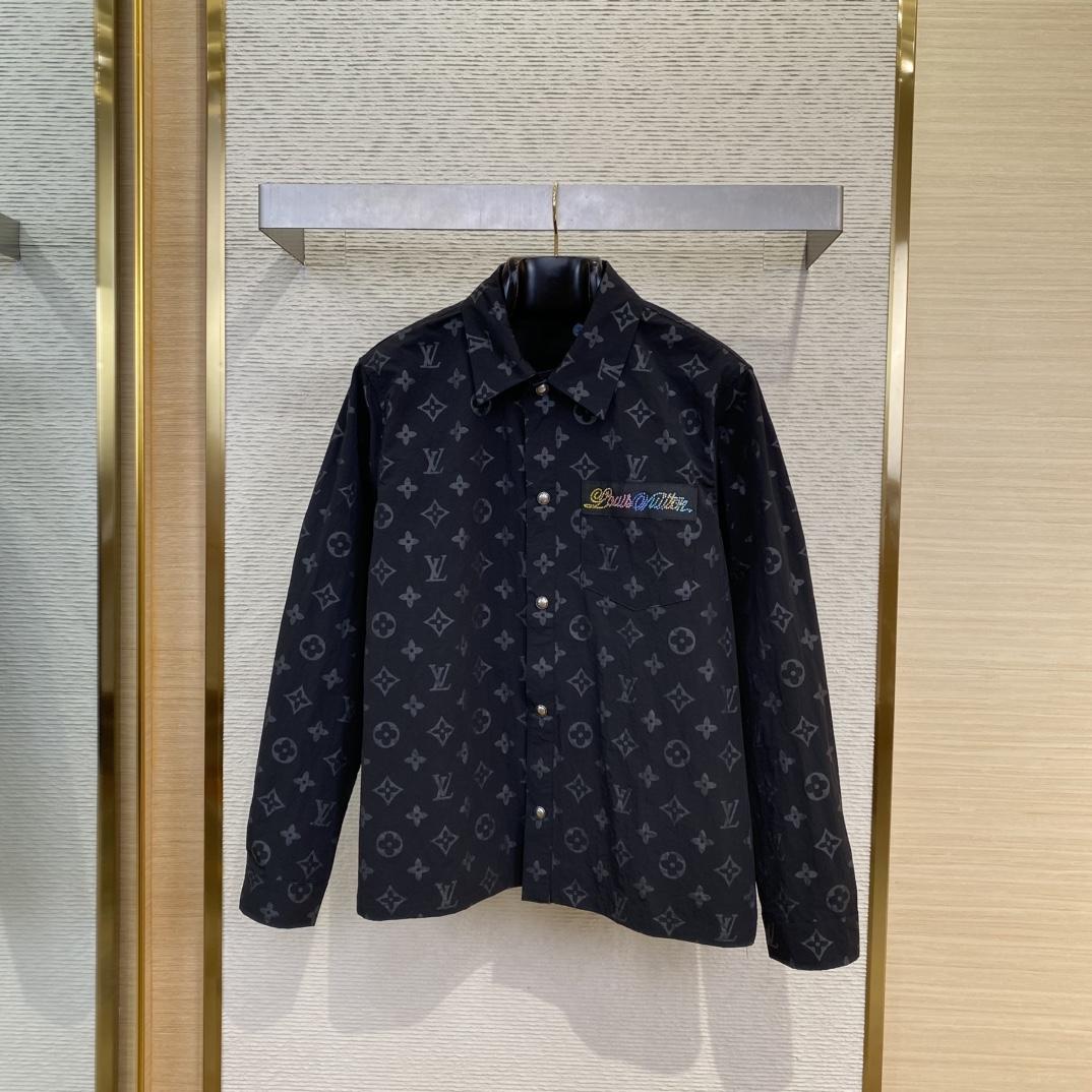 Louis Vuitton Monogram Moire Jacquard Silk Overshirt   1AGTGR - FashionPlug
