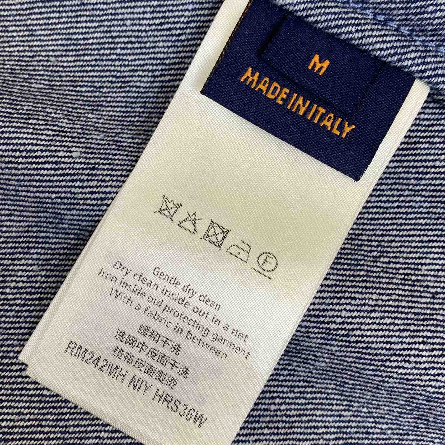 Louis Vuitton Printed Short-Sleeved Denim Shirt   1AFVQL - FashionPlug