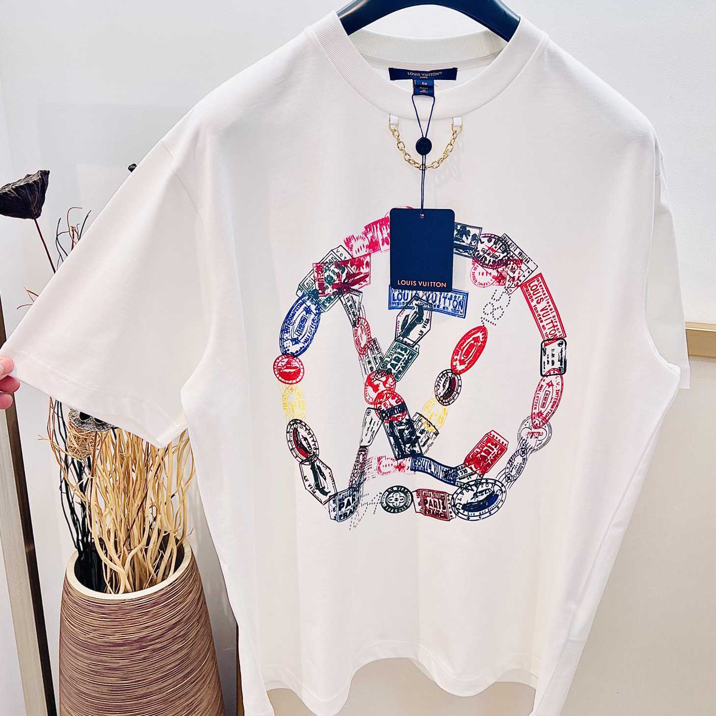 Louis Vuitton Travel Stamp LV Circle T-Shirt  - FashionPlug