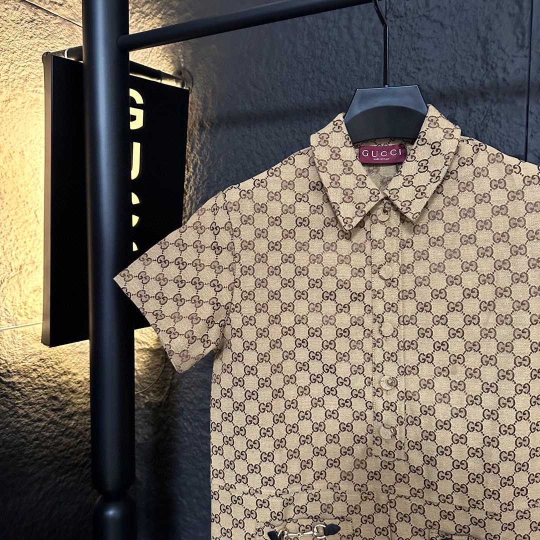 Gucci Canvas Short Sleeve Shirt - FashionPlug