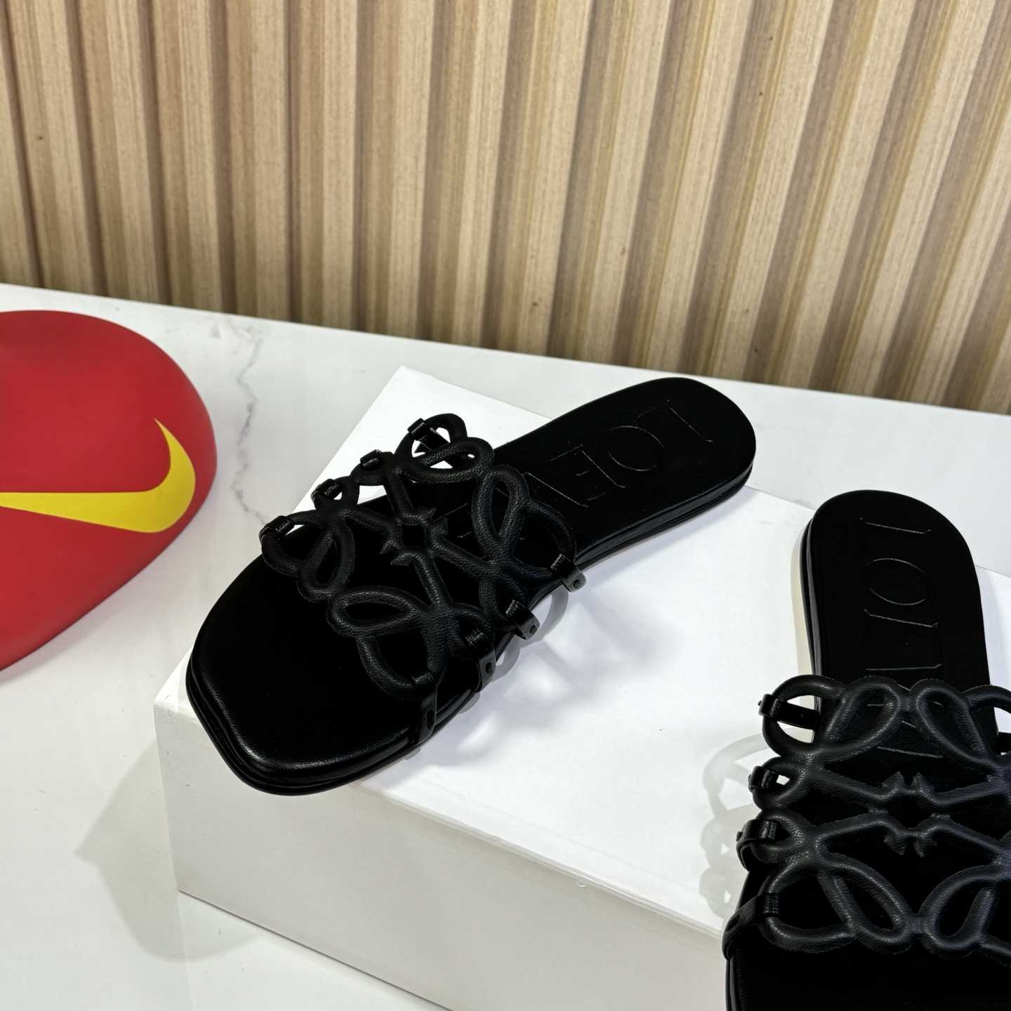 Loewe Petal Anagram Slide In Soft Calfskin - FashionPlug