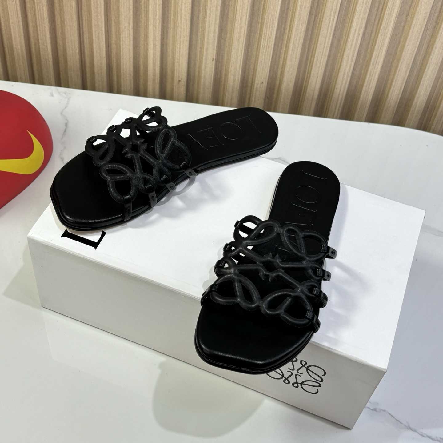 Loewe Petal Anagram Slide In Soft Calfskin - FashionPlug