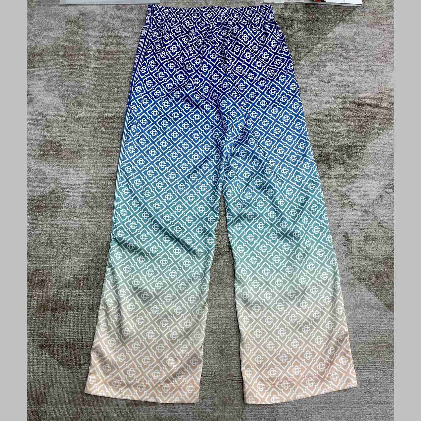 Casablanca Logo-monogrammed Dégradé Silk Trousers  CA3529 - FashionPlug