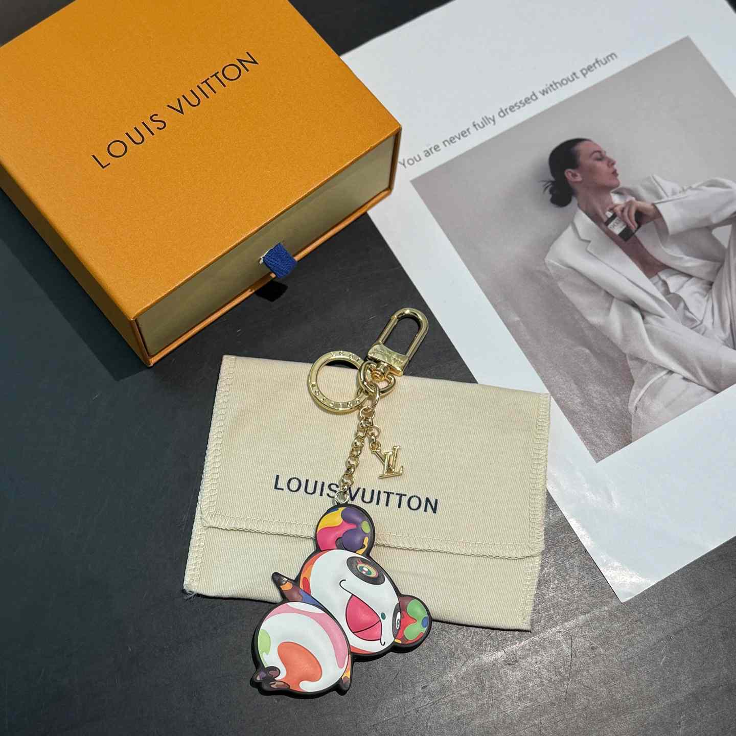 Louis Vuitton LV x TM Superflat Panda Key Holder   M02467 - FashionPlug