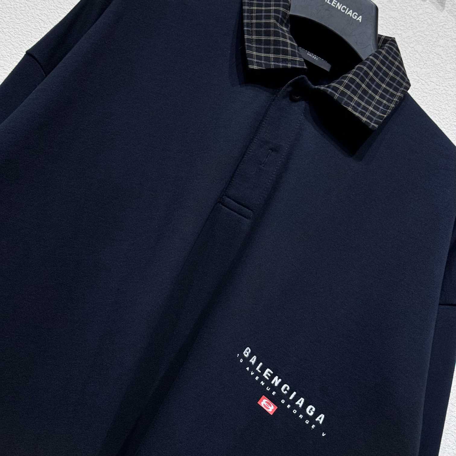 Balenciaga Unity Sport Long Sleeve Shirt Collar Polo In Faded Black - FashionPlug