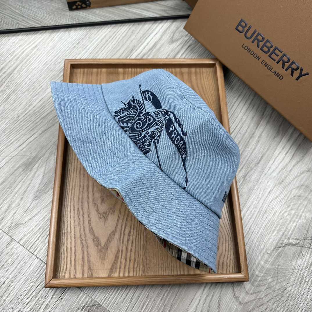 Burberry Denim Bucket Hat  - FashionPlug