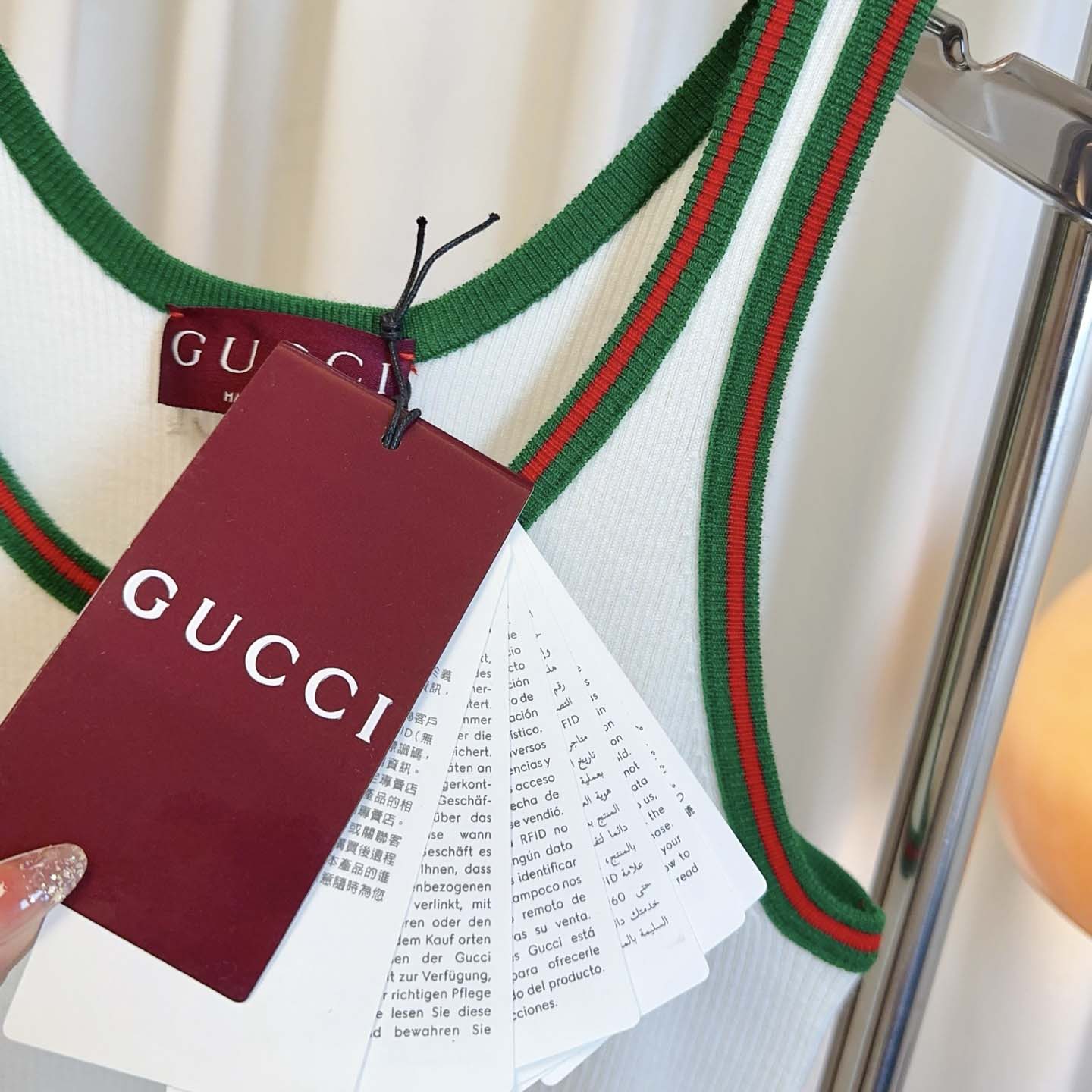 Gucci Cotton Tank Top With Web - FashionPlug