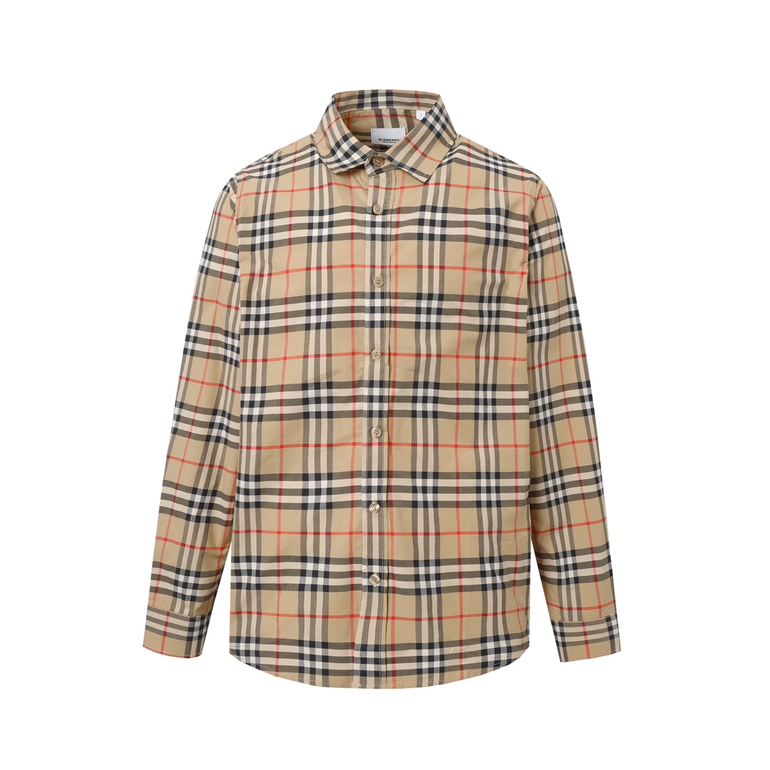 Burberry  Check Stretch Cotton Shirt - FashionPlug