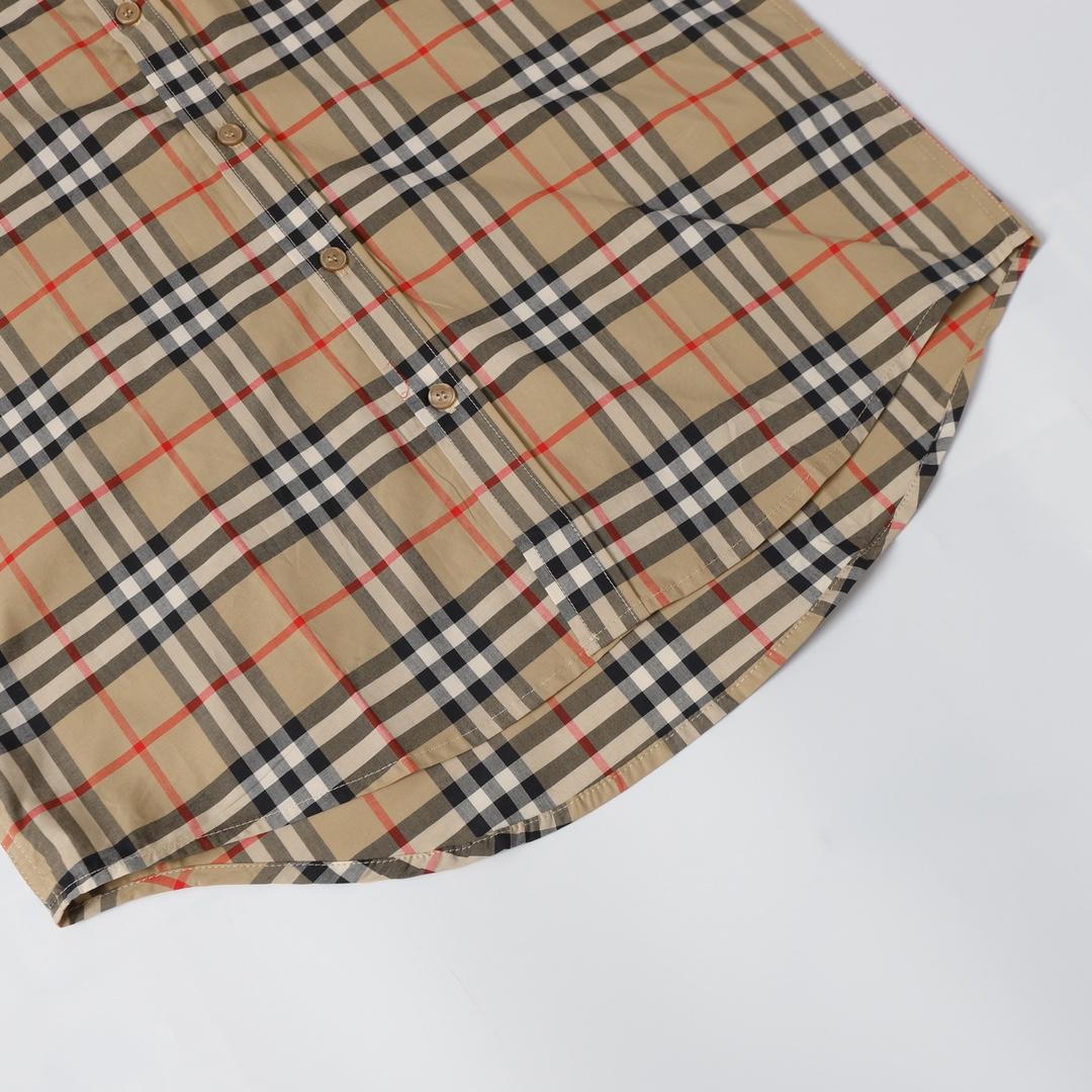 Burberry  Check Stretch Cotton Shirt - FashionPlug