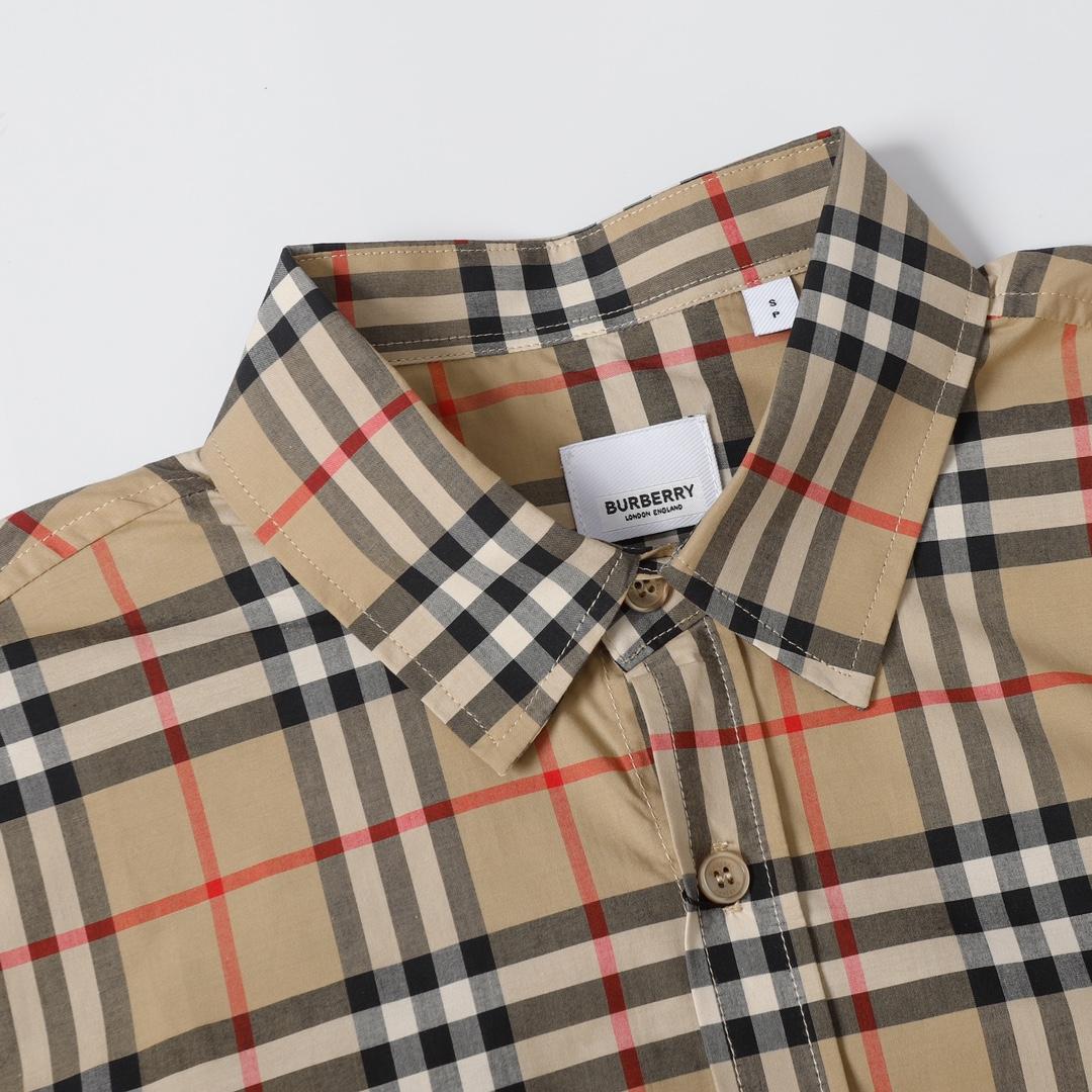 Burberry  Check Stretch Cotton Shirt - FashionPlug
