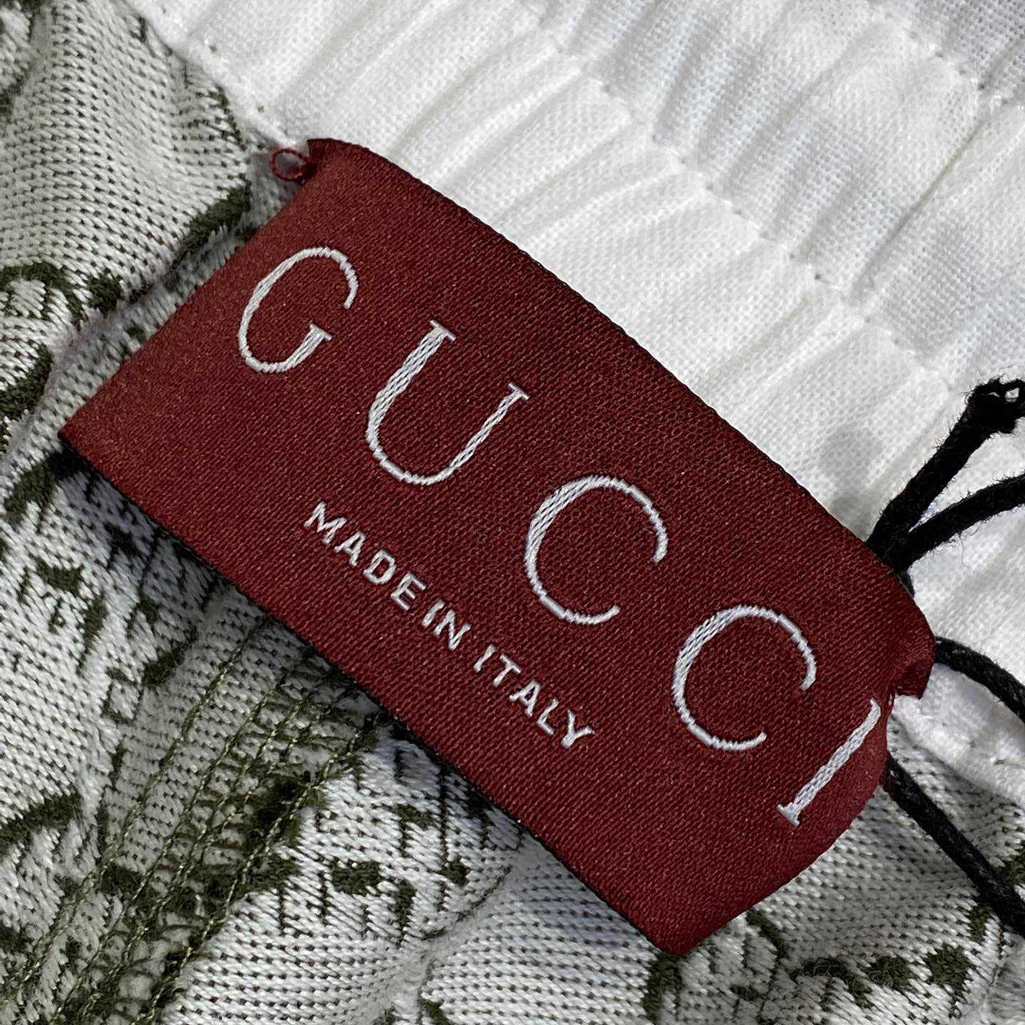 Gucci Cotton Jacquard Shorts With GG Shadow - FashionPlug