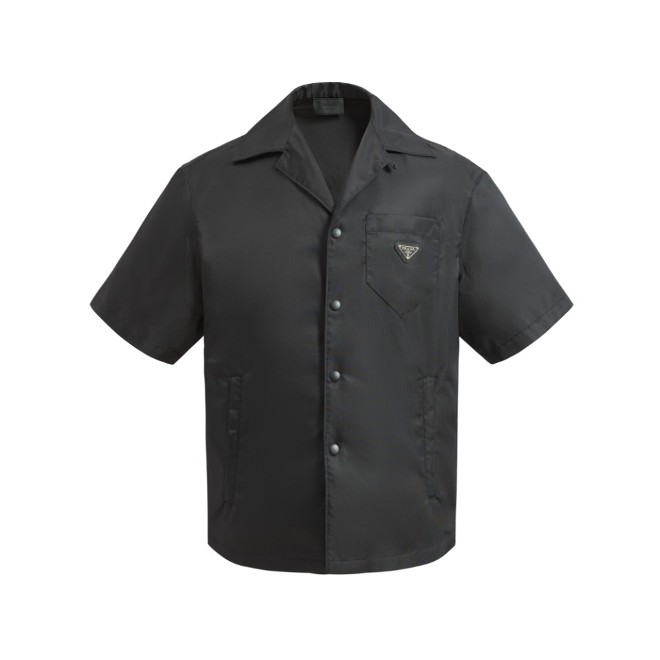 Prada Black Re-nylon Short-sleeved Shirt  - FashionPlug