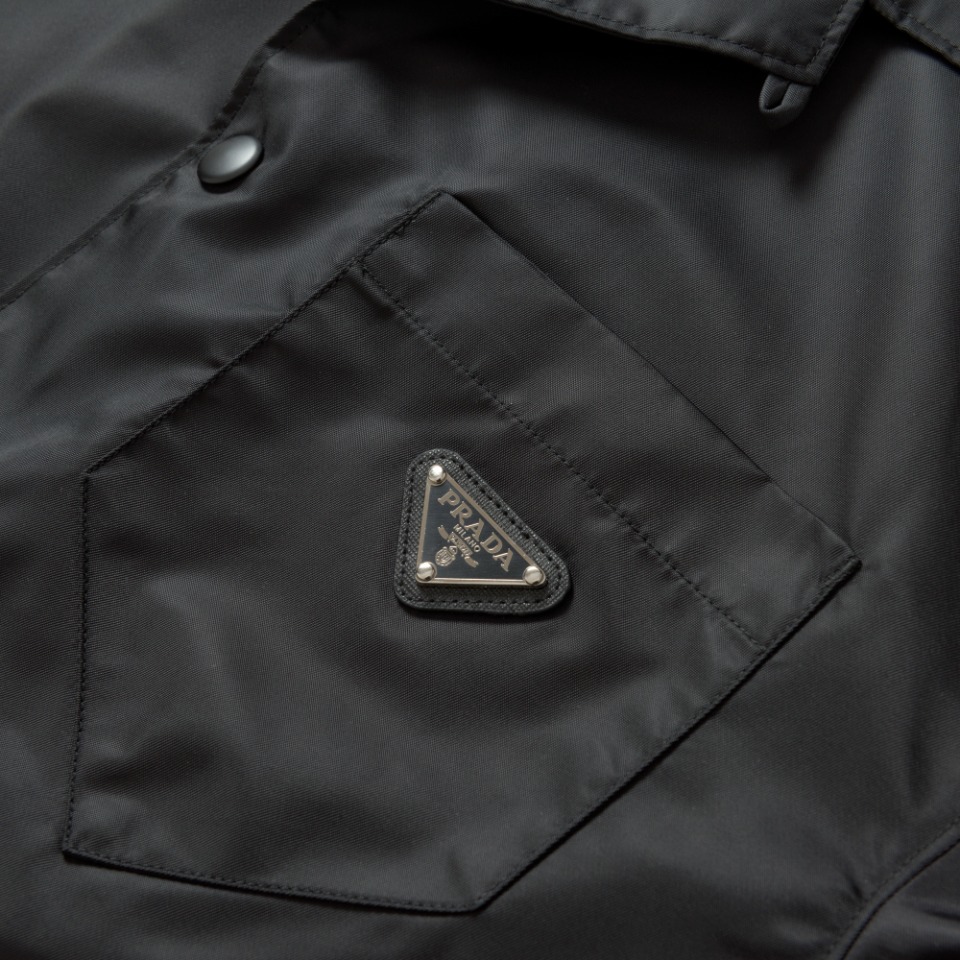 Prada Black Re-nylon Short-sleeved Shirt  - FashionPlug