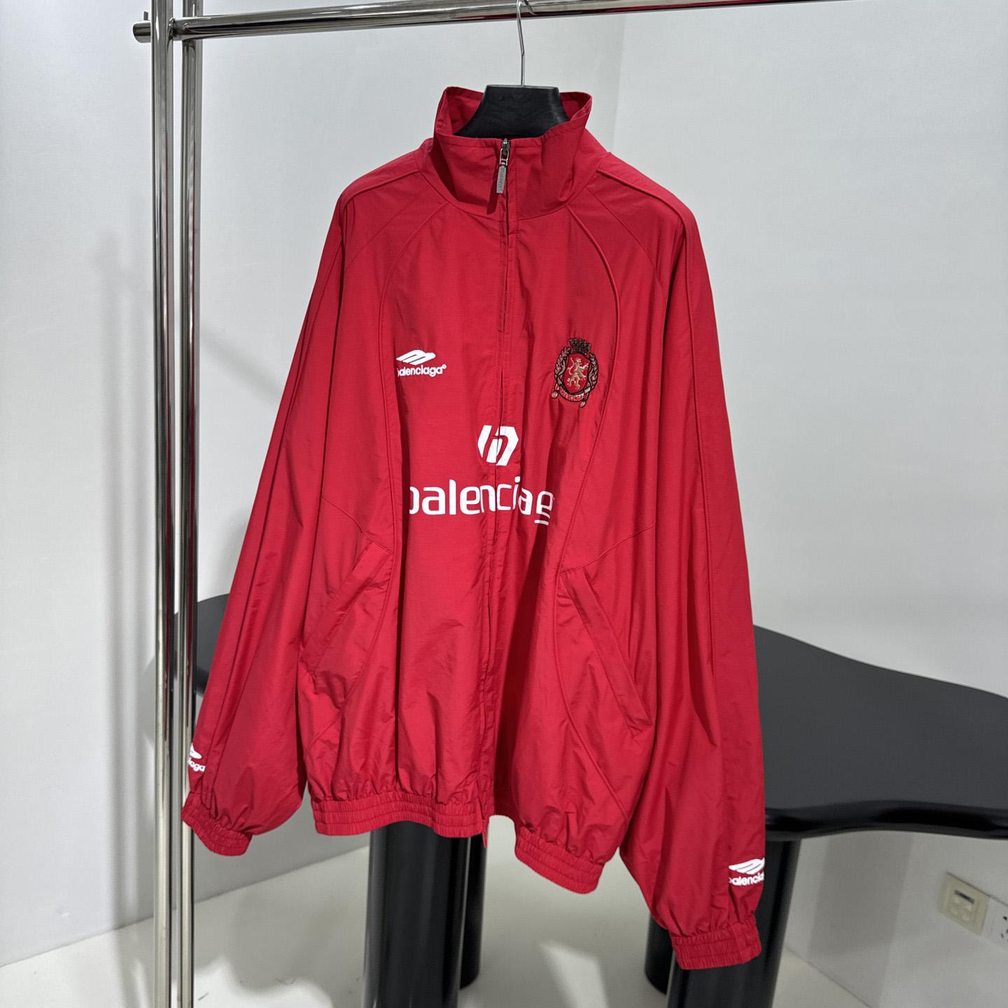 Balenciaga Paris Soccer Tracksuit Jacket In Red - FashionPlug