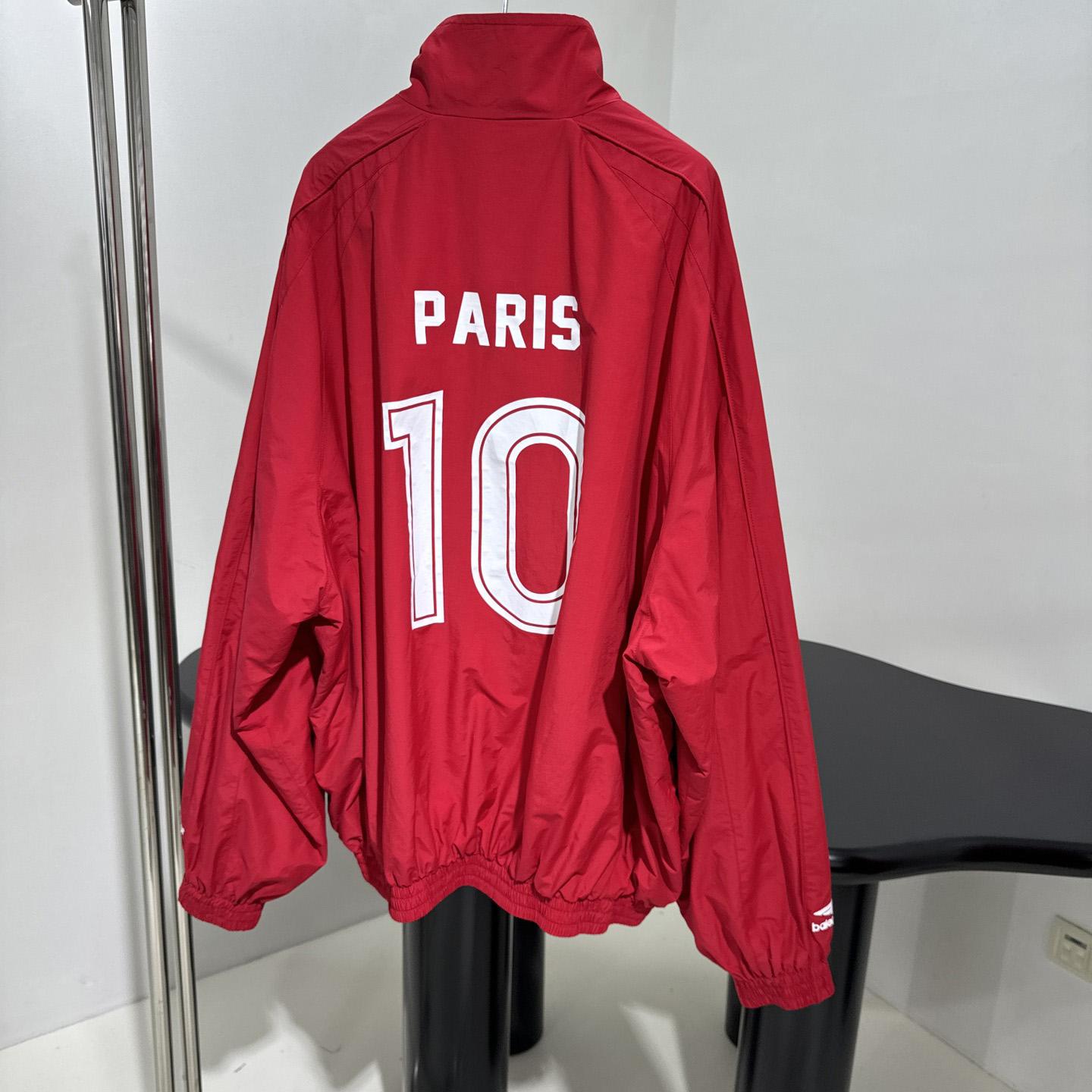 Balenciaga Paris Soccer Tracksuit Jacket In Red - FashionPlug