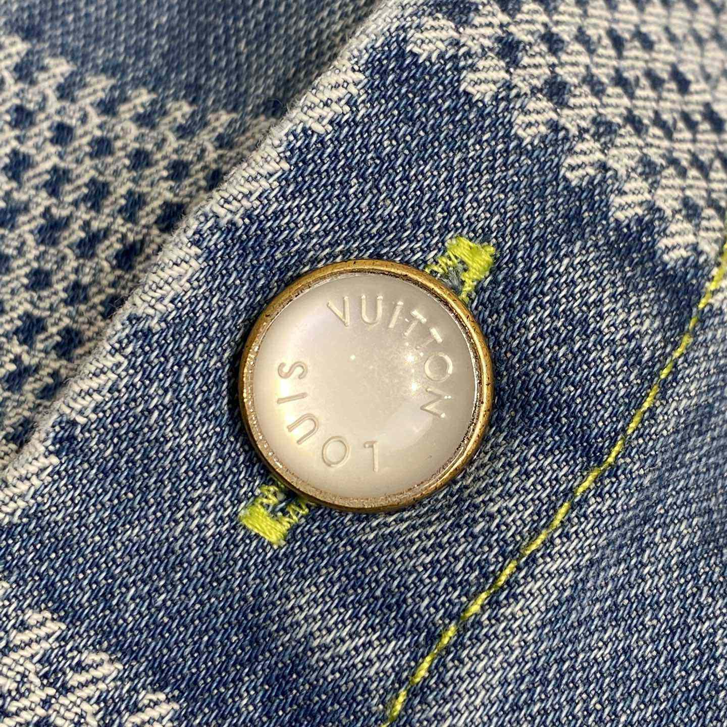 Louis Vuitton Damier Short-Sleeved Chambray Shirt   - FashionPlug