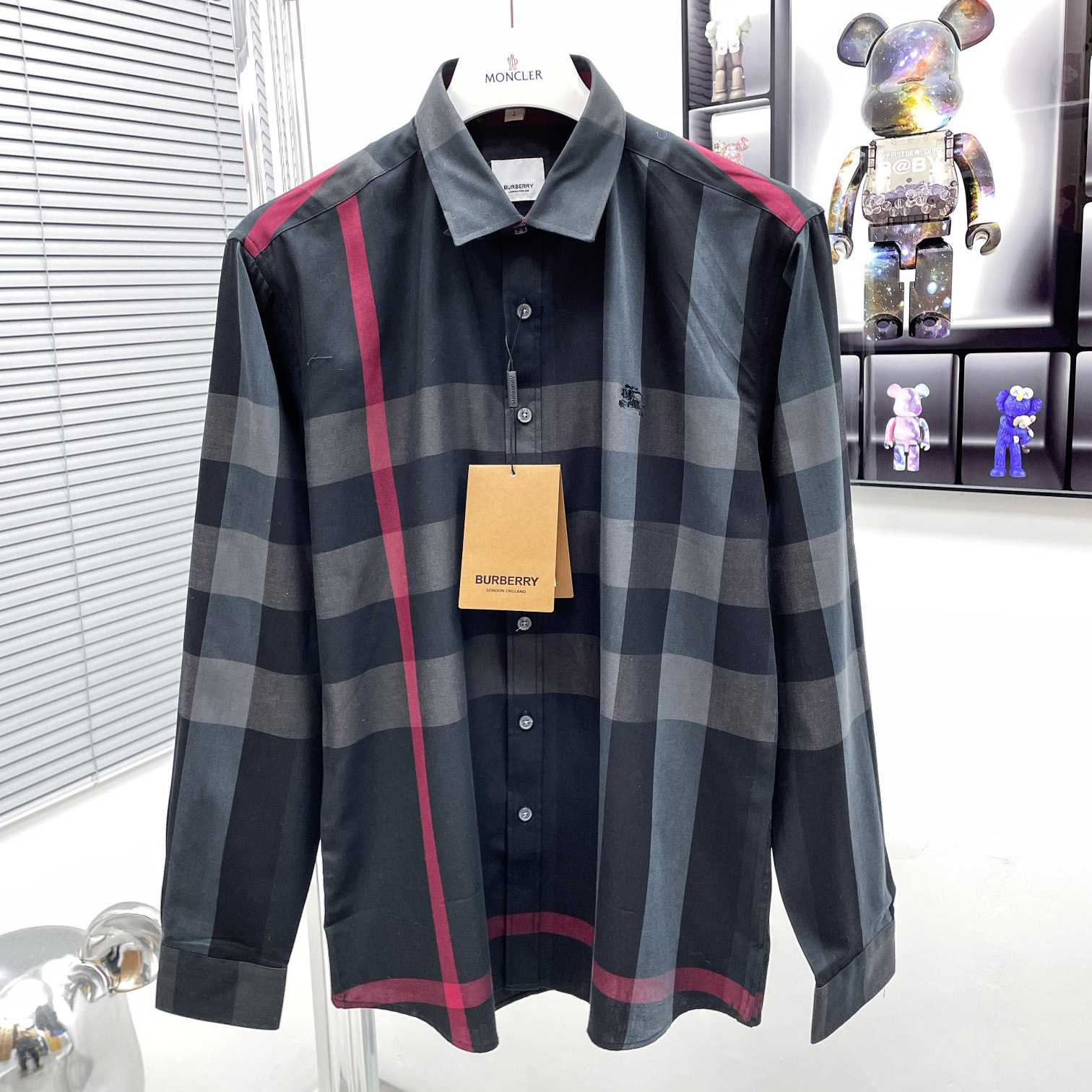 Burberry Check Stretch Shirt  - FashionPlug