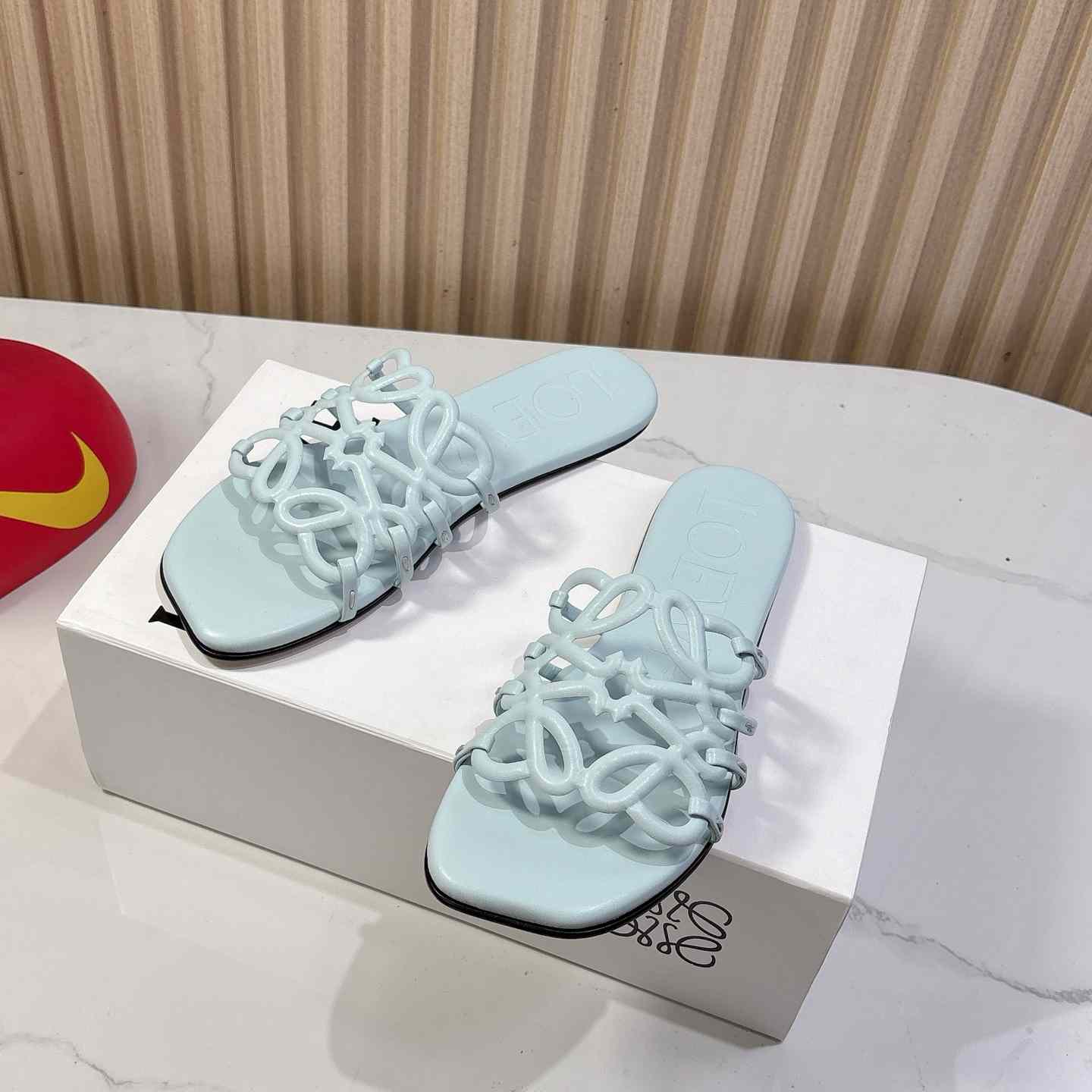 Loewe Petal Anagram Slide In Soft Calfskin  - FashionPlug
