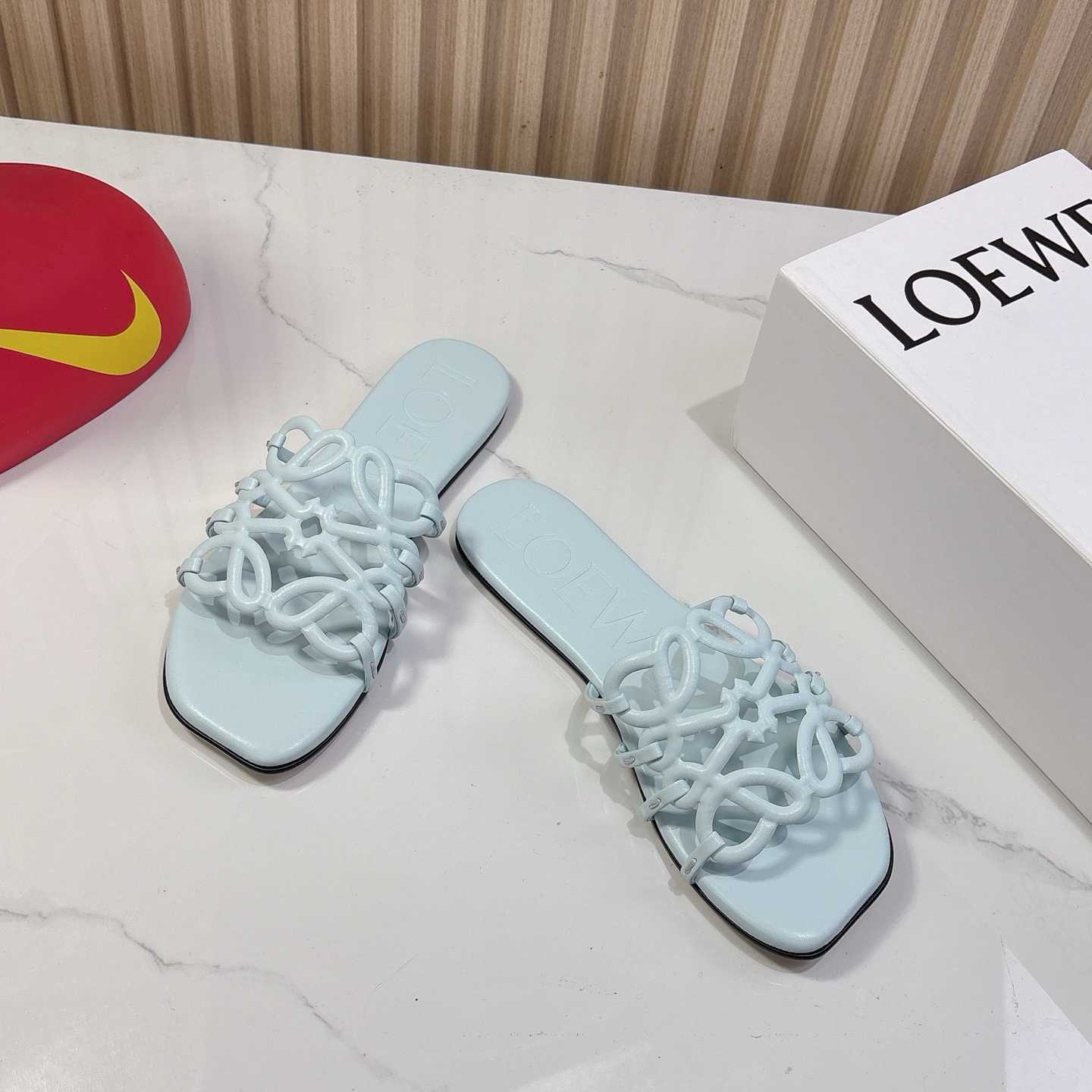 Loewe Petal Anagram Slide In Soft Calfskin  - FashionPlug