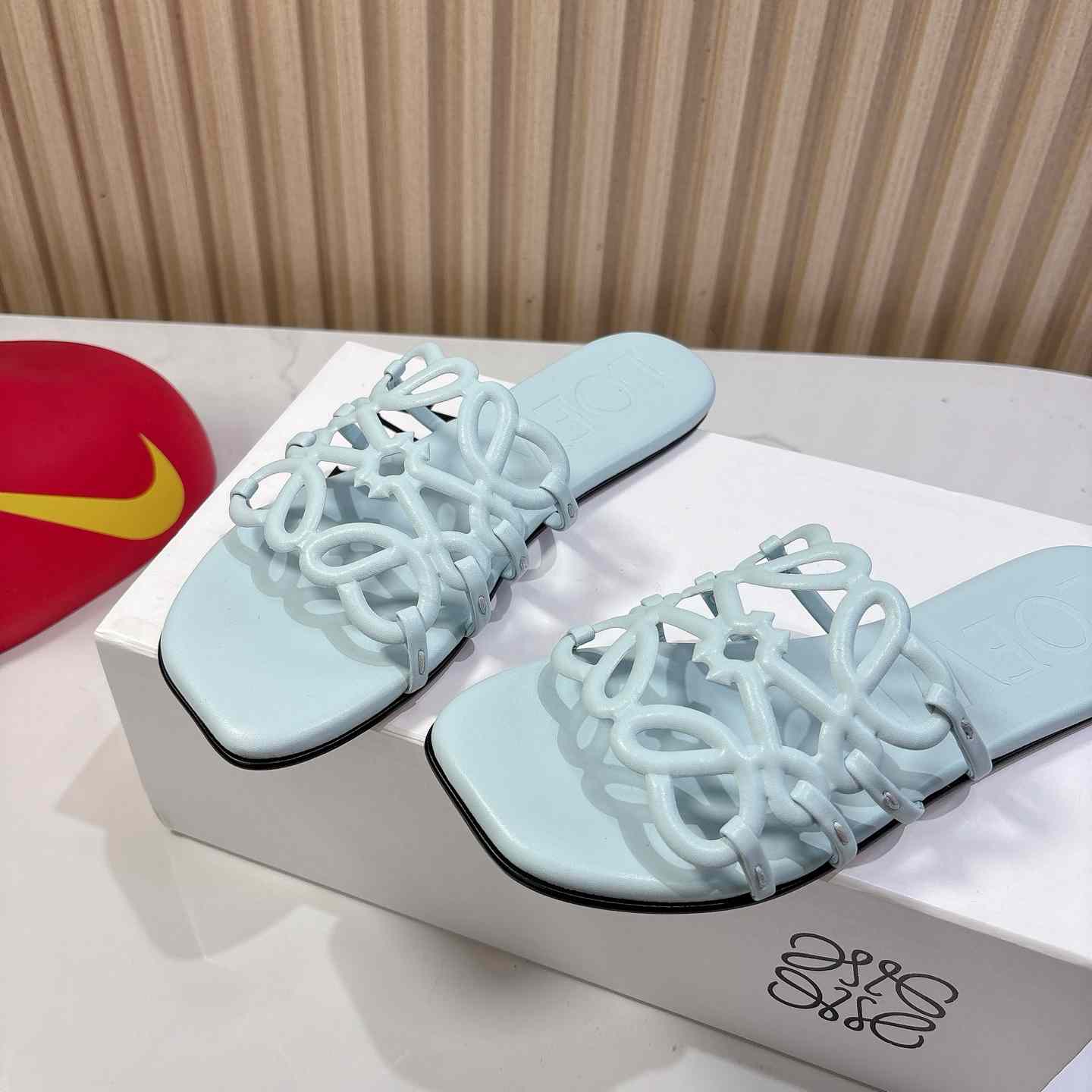 Loewe Petal Anagram Slide In Soft Calfskin  - FashionPlug
